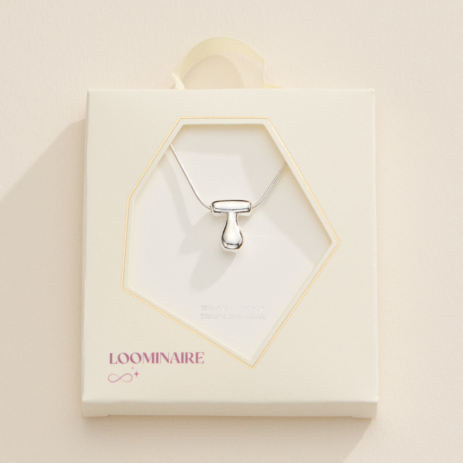 18K Gold-Dipped Bubble Initial Necklace – Personalized Pendant