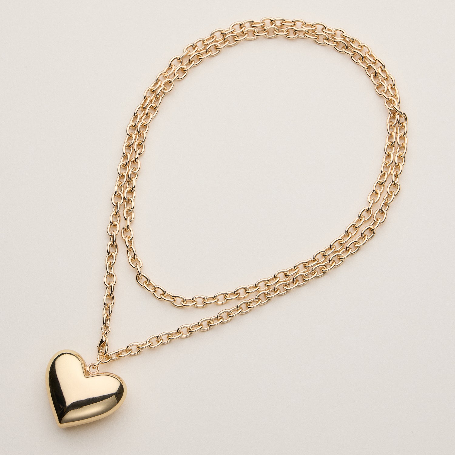 18K Gold-Dipped Chunky Heart Necklace