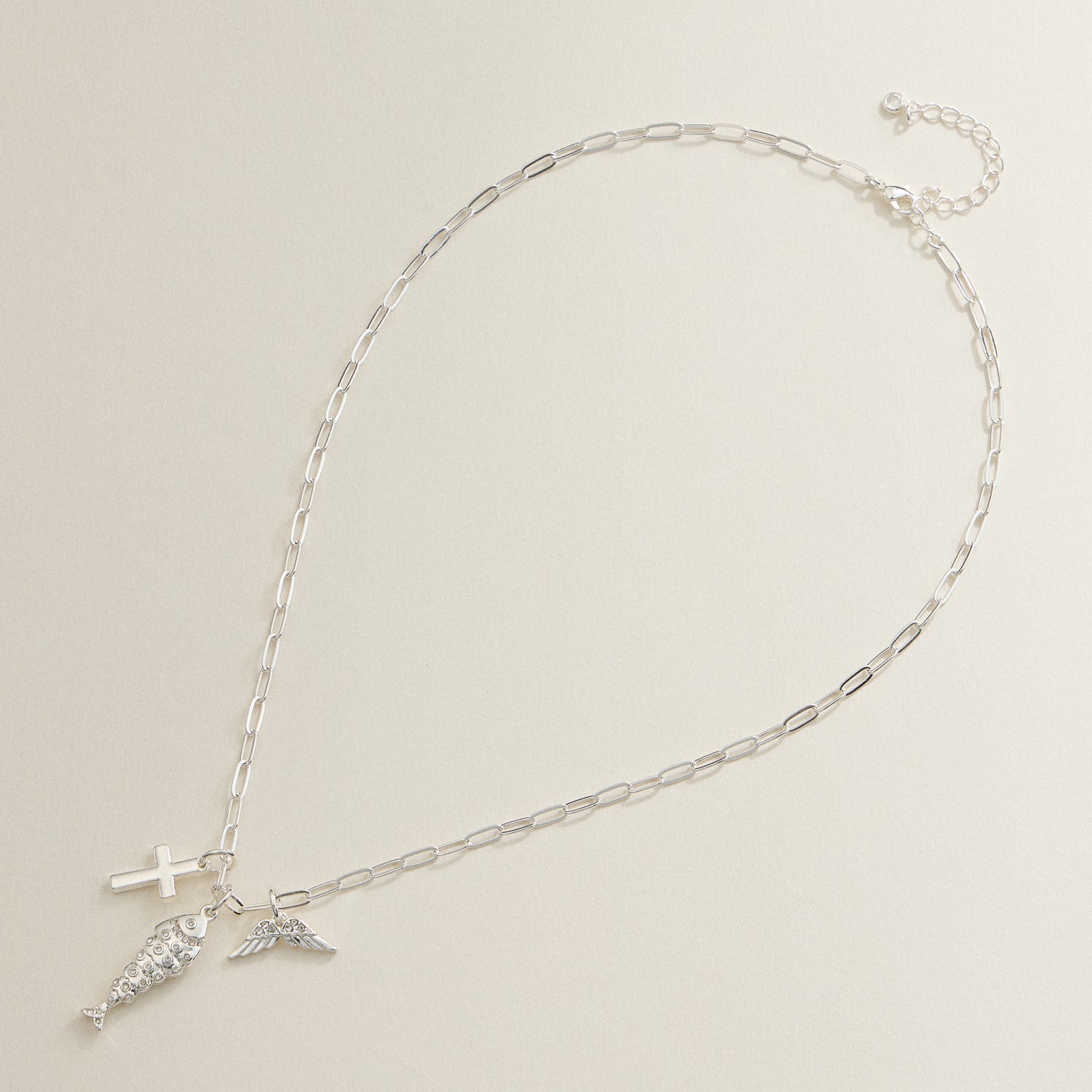 18K Gold-Dipped Faith Charm Necklace Set