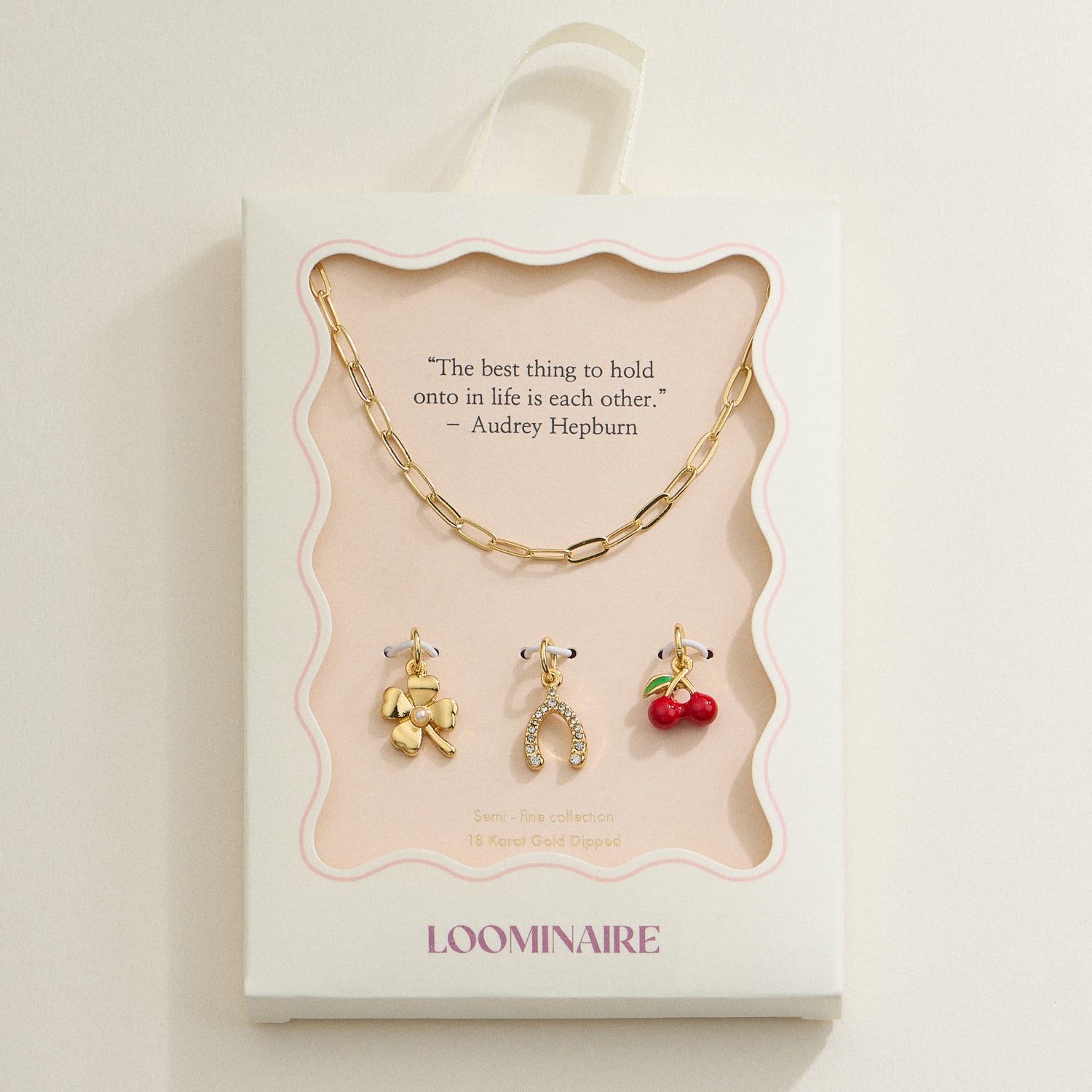 18K Gold Lucky Charm Necklace Trio