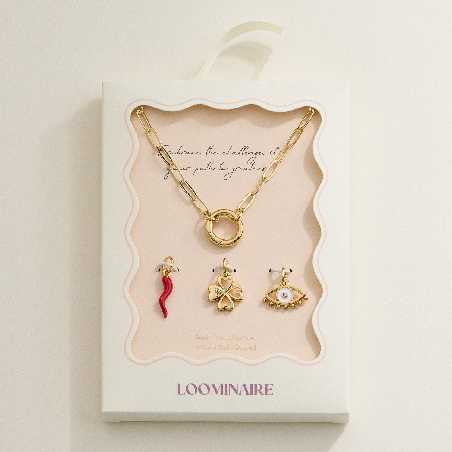 18K Gold-Dipped Prosperity Charm Necklace