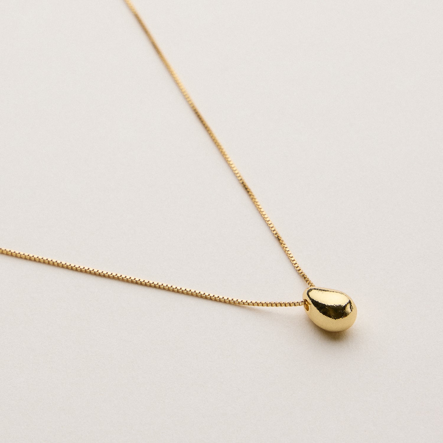 18K Gold-Dipped 3D Teardrop Necklace