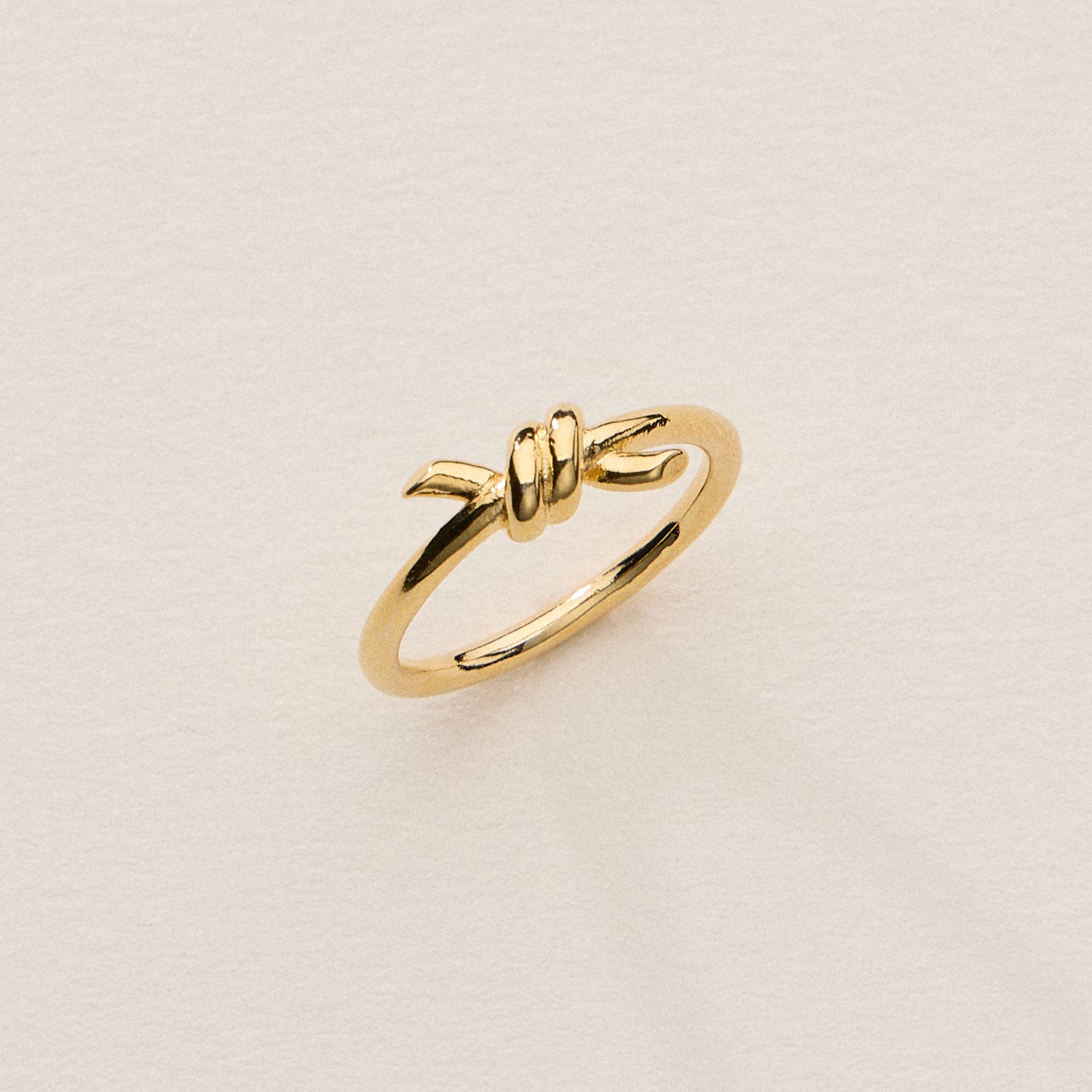 Gold Knot Ring Minimalist Design - 18K Gold Dipped