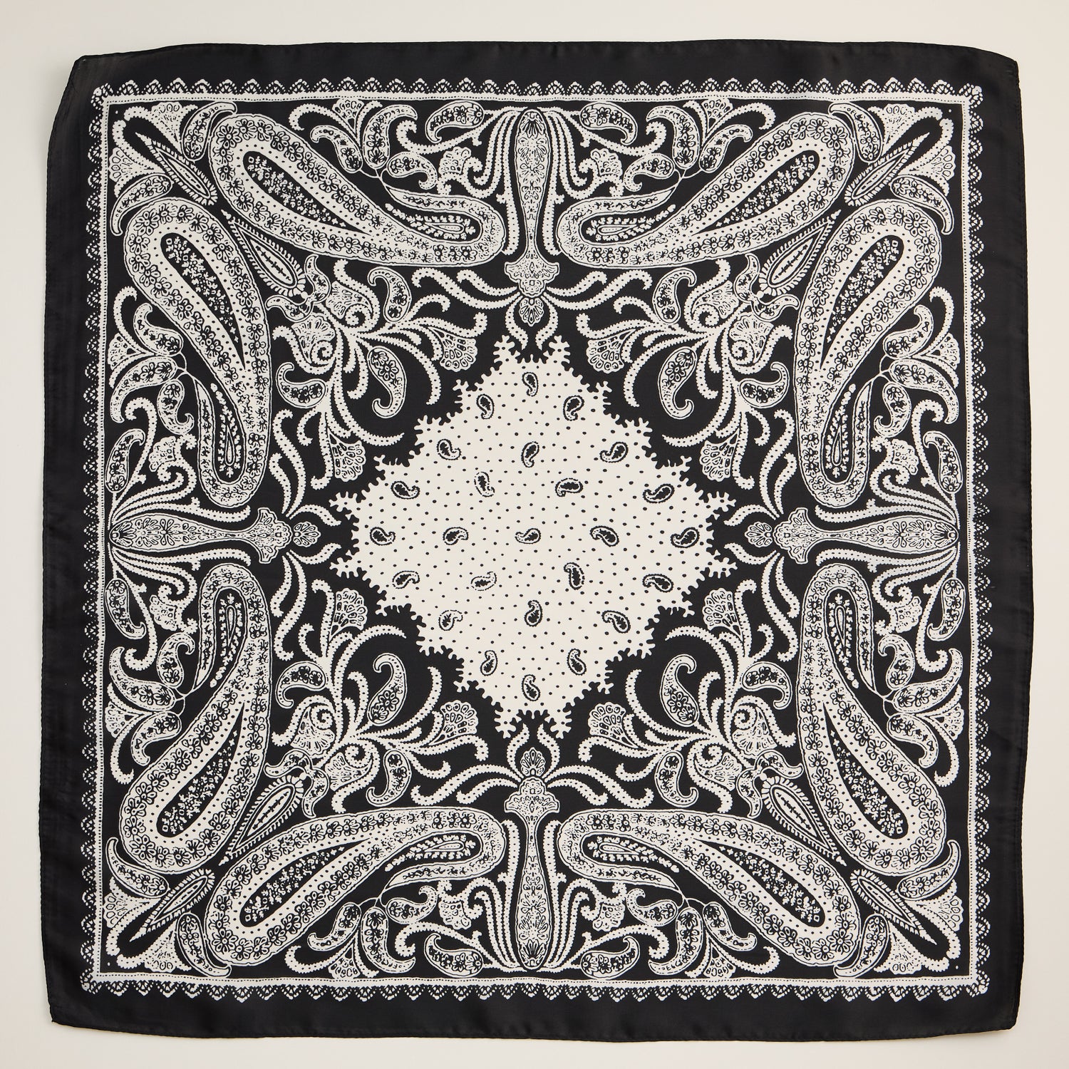 Silk-Texture Paisley Bandana – Unisex Square Handkerchief