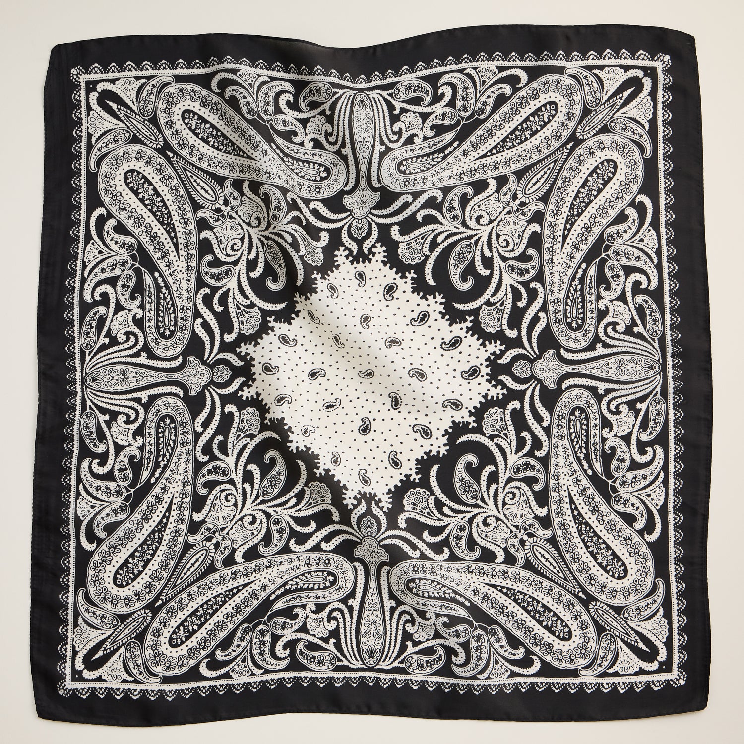 Silk-Texture Paisley Bandana – Unisex Square Handkerchief