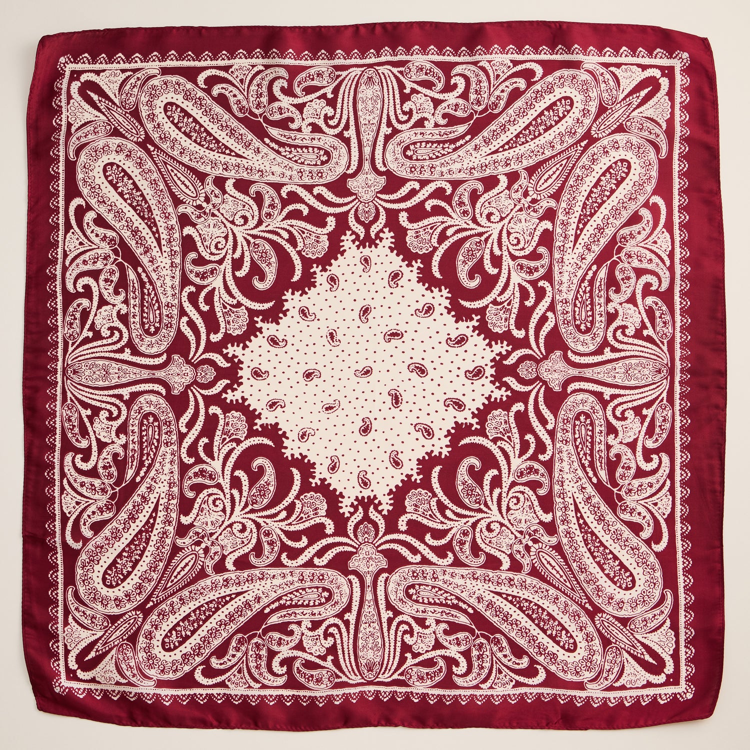 Silk-Texture Paisley Bandana – Unisex Square Handkerchief