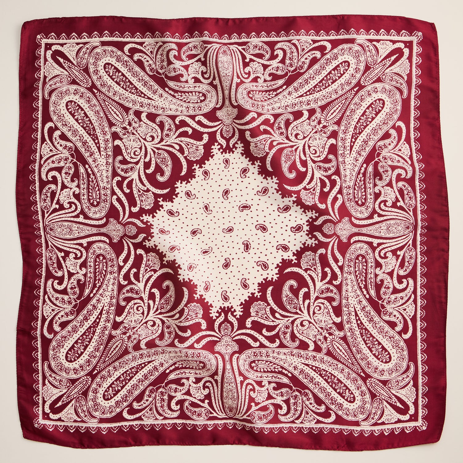 Silk-Texture Paisley Bandana – Unisex Square Handkerchief