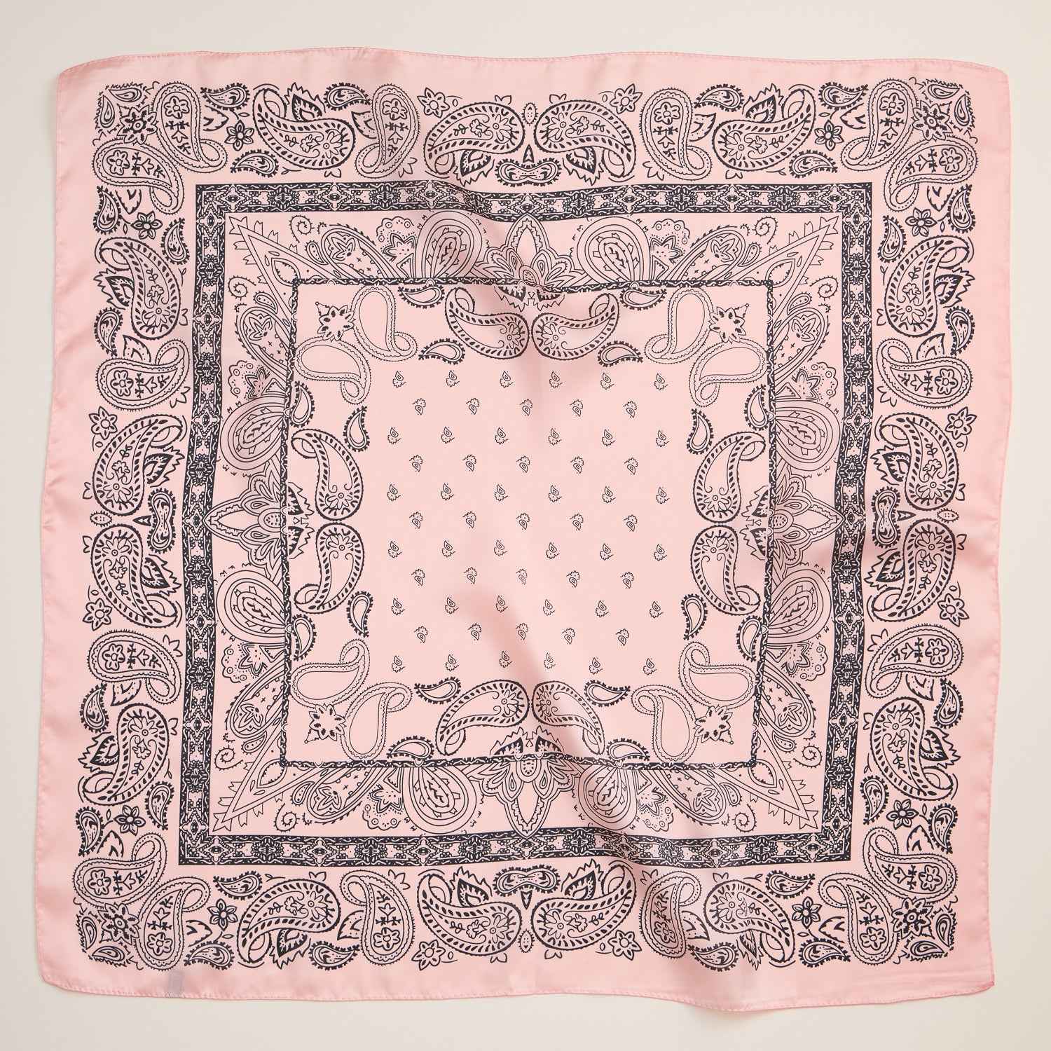 Classic Paisley Silk Scarf – Unisex Square Bandana with Silk Texture