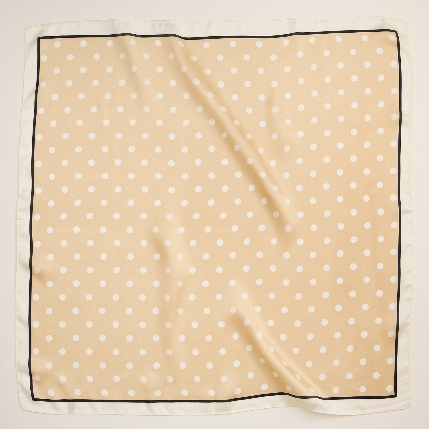Polka Dot Square Scarf – Classic Vintage Design in Silk-Feel Fabric