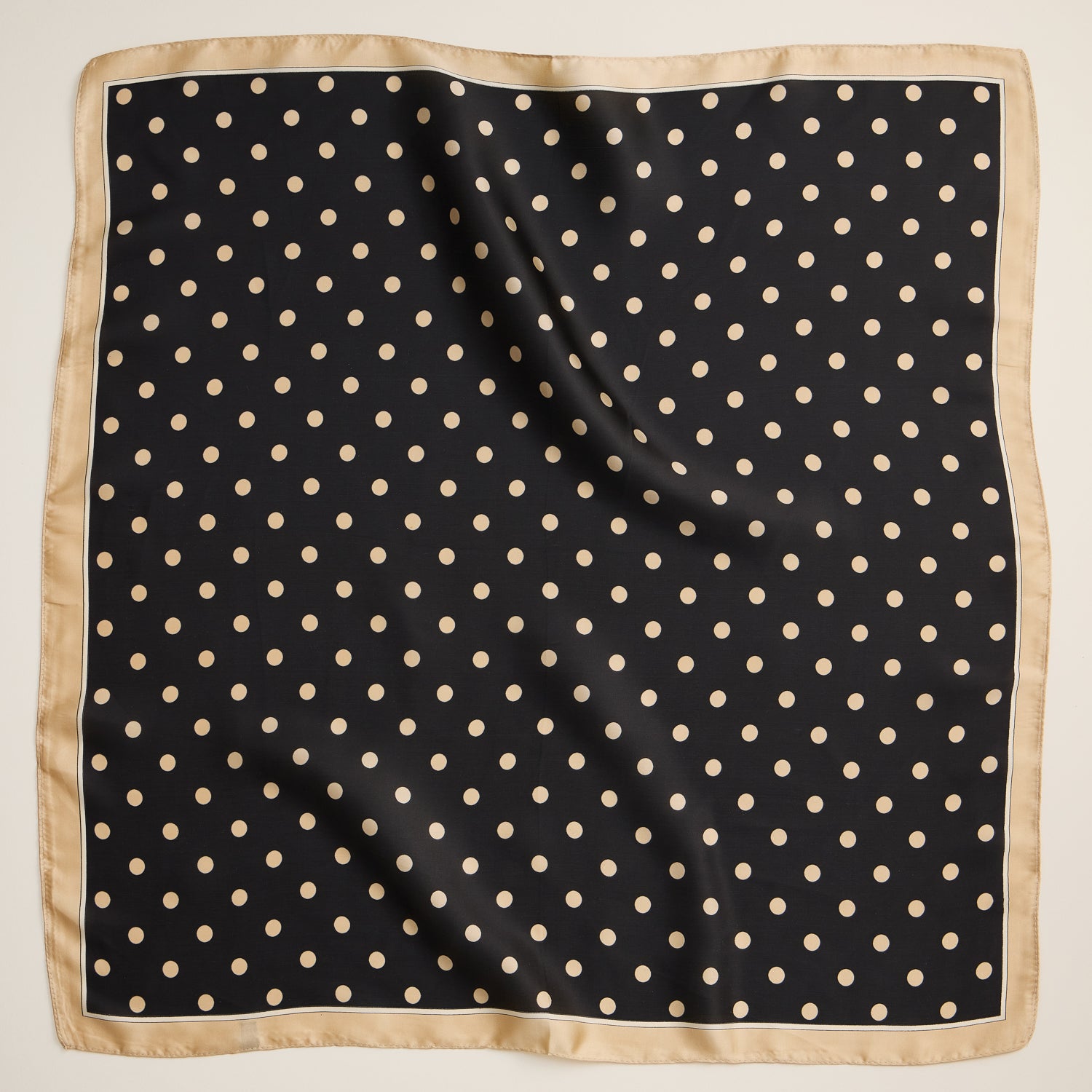 Polka Dot Square Scarf – Classic Vintage Design in Silk-Feel Fabric