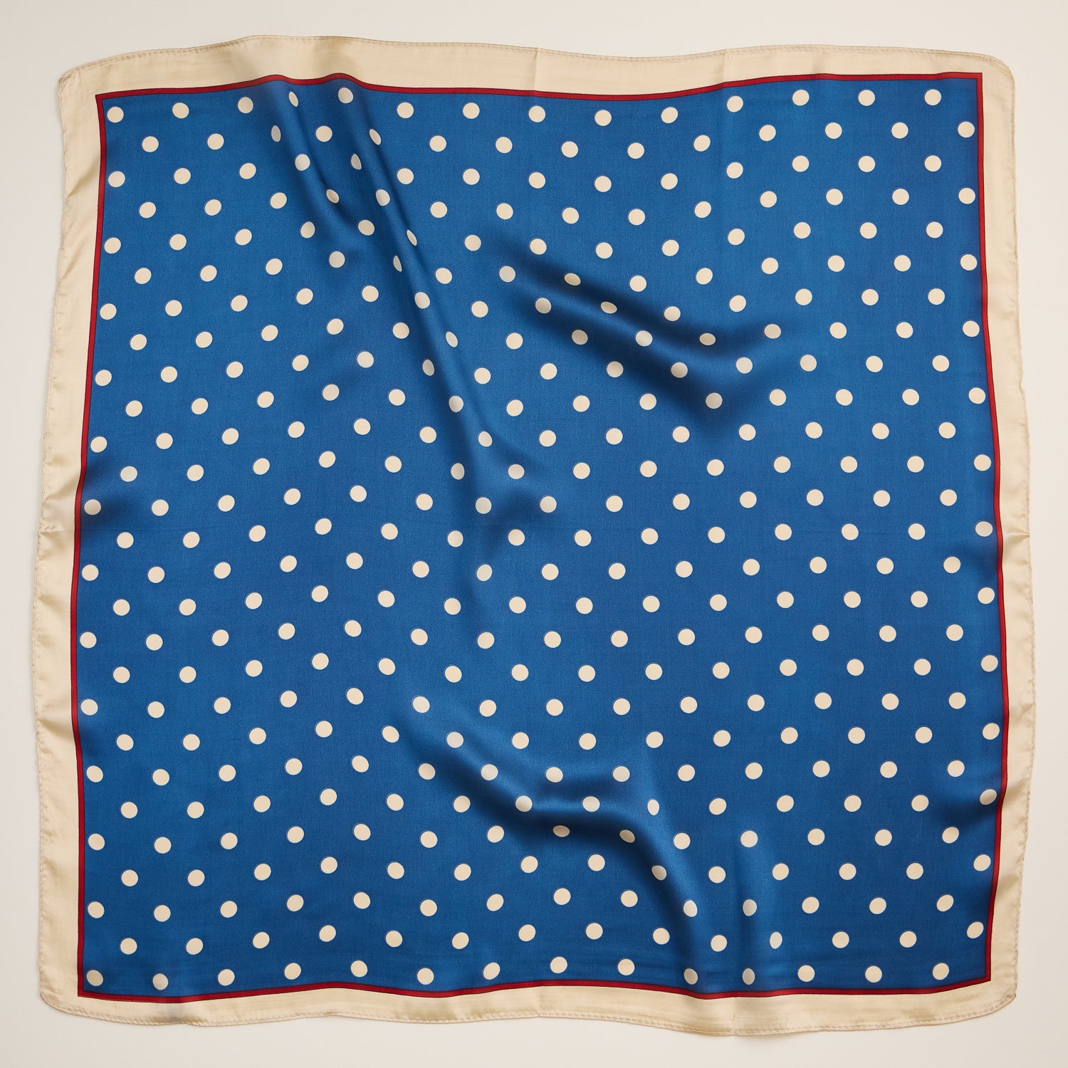 Polka Dot Square Scarf – Classic Vintage Design in Silk-Feel Fabric