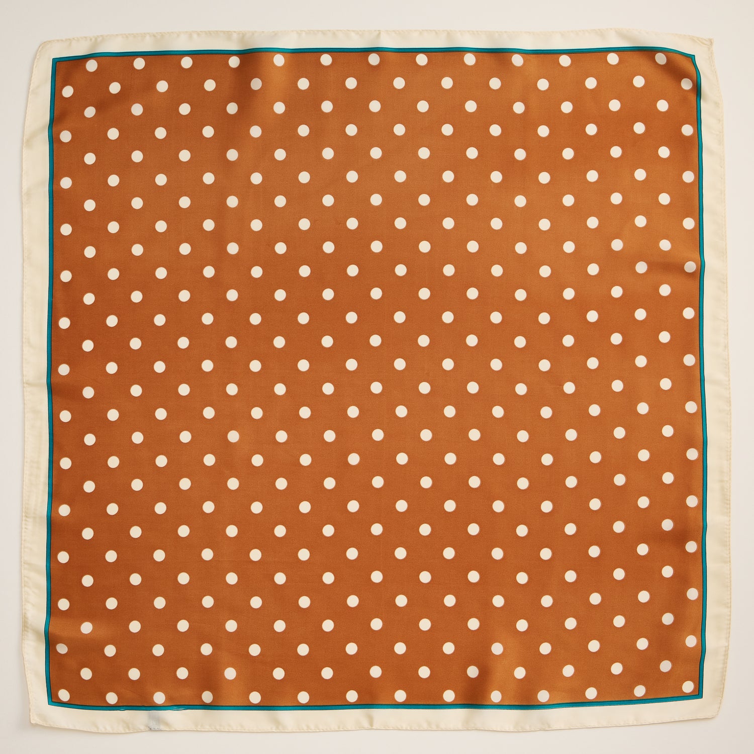 Polka Dot Square Scarf – Classic Vintage Design in Silk-Feel Fabric