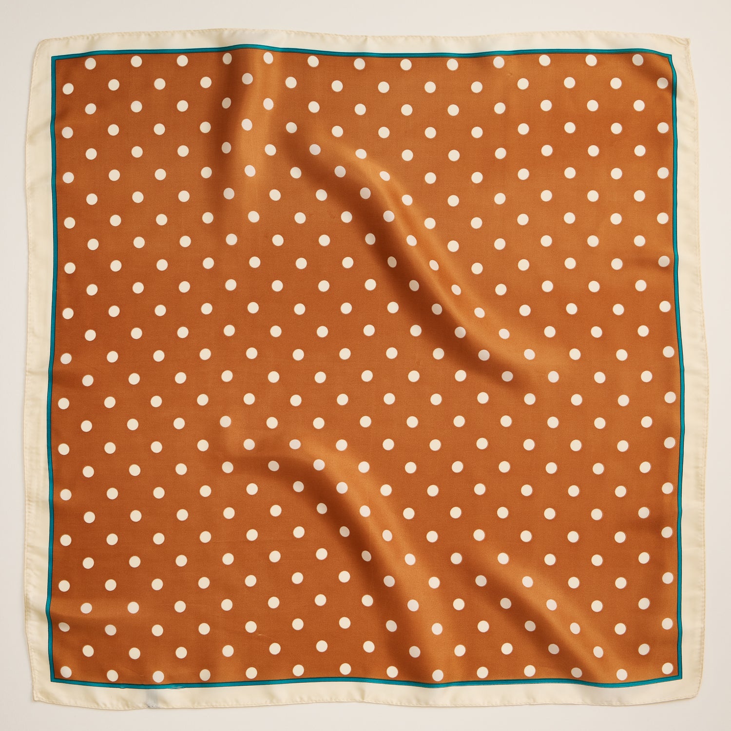 Polka Dot Square Scarf – Classic Vintage Design in Silk-Feel Fabric