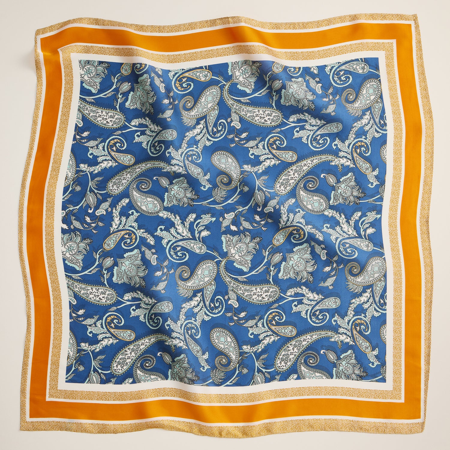 Retro Paisley Square Scarf – Classic Silk-Feel Accessory with Timeless Style