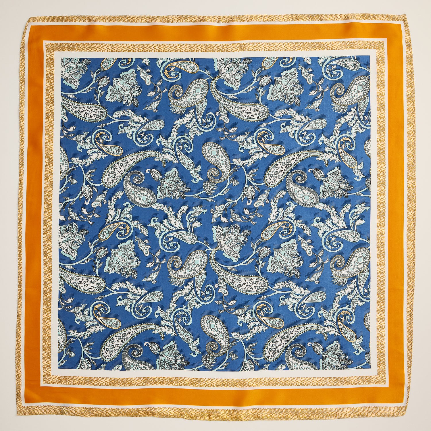 Retro Paisley Square Scarf – Classic Silk-Feel Accessory with Timeless Style