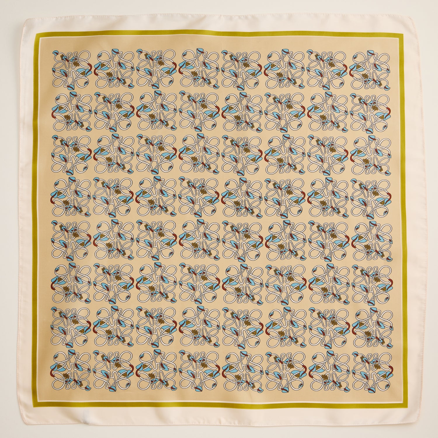 Geometric Silk-Feel Scarf – Modern Pattern Square Accessory
