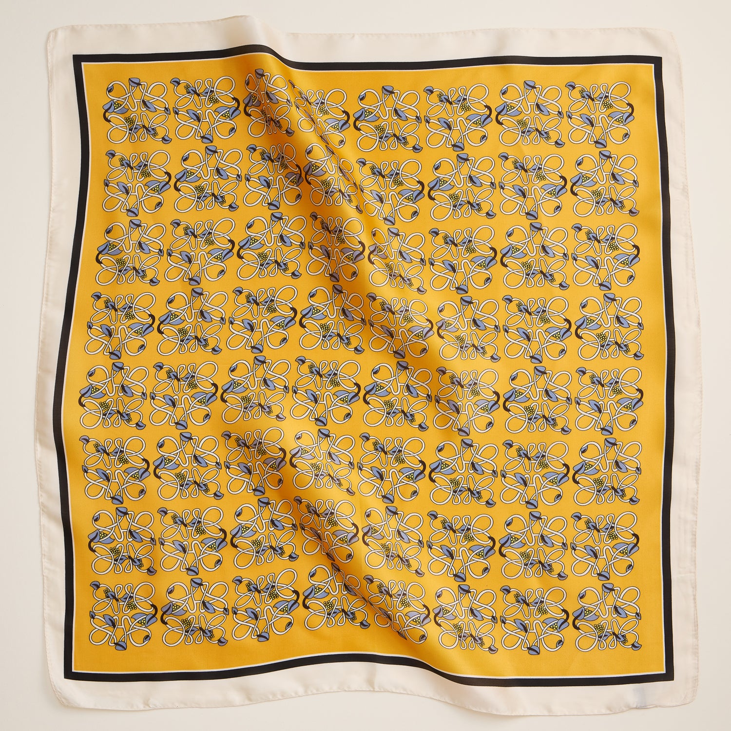 Geometric Silk-Feel Scarf – Modern Pattern Square Accessory