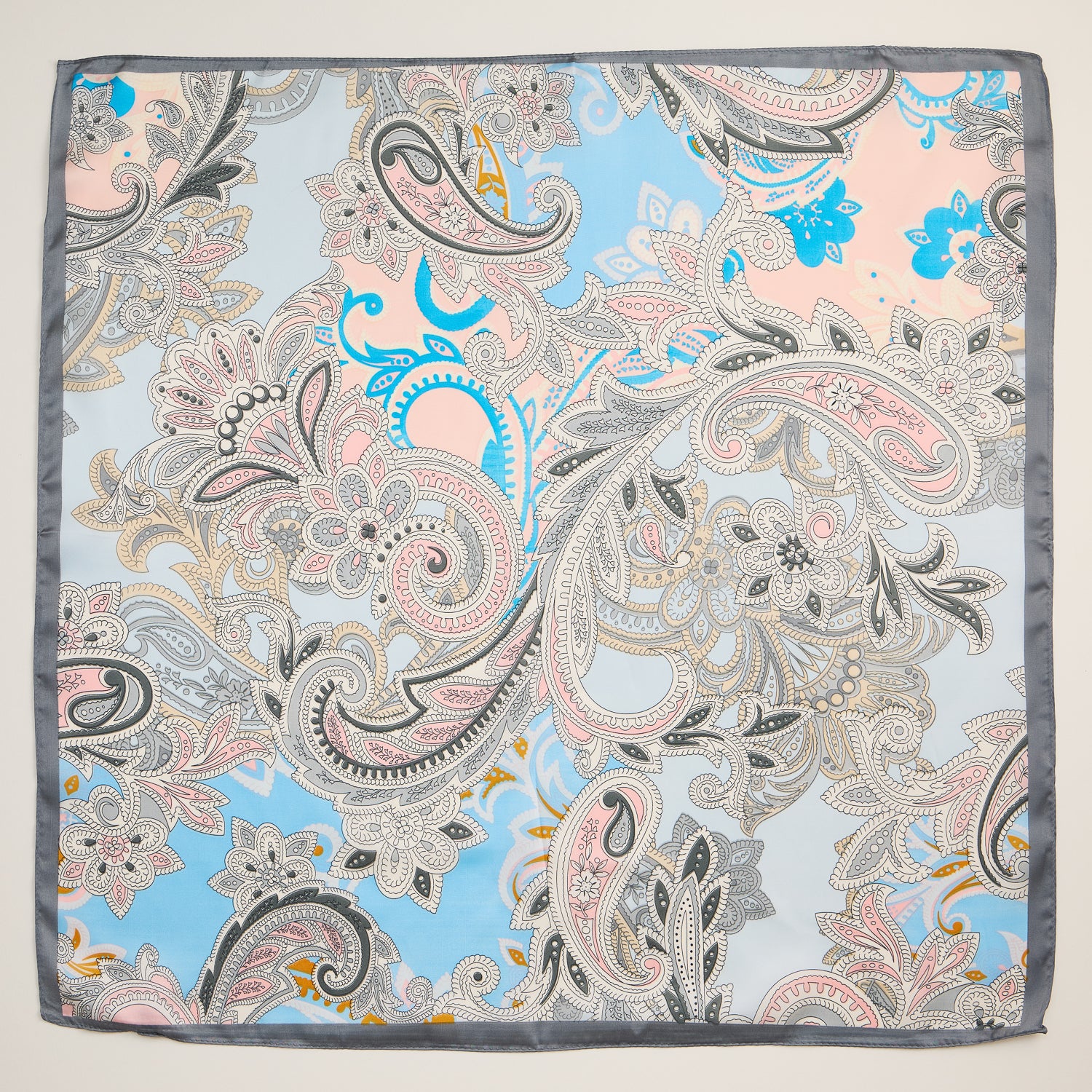 Paisley Floral Square Scarf – Soft and Elegant Silk-Feel Accessory - Frem