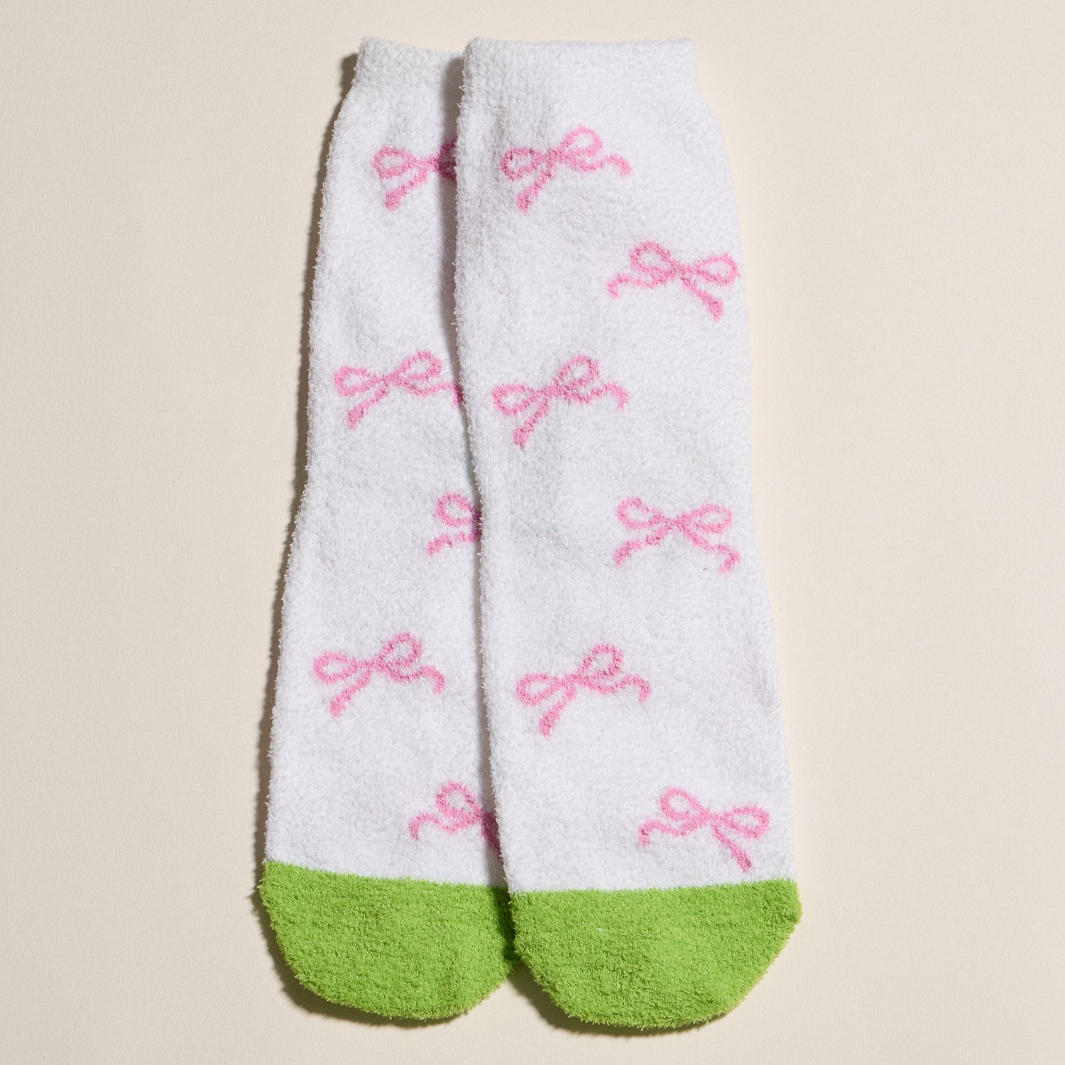 Festive Fuzzy Sock Set with Playful Green Character Designs