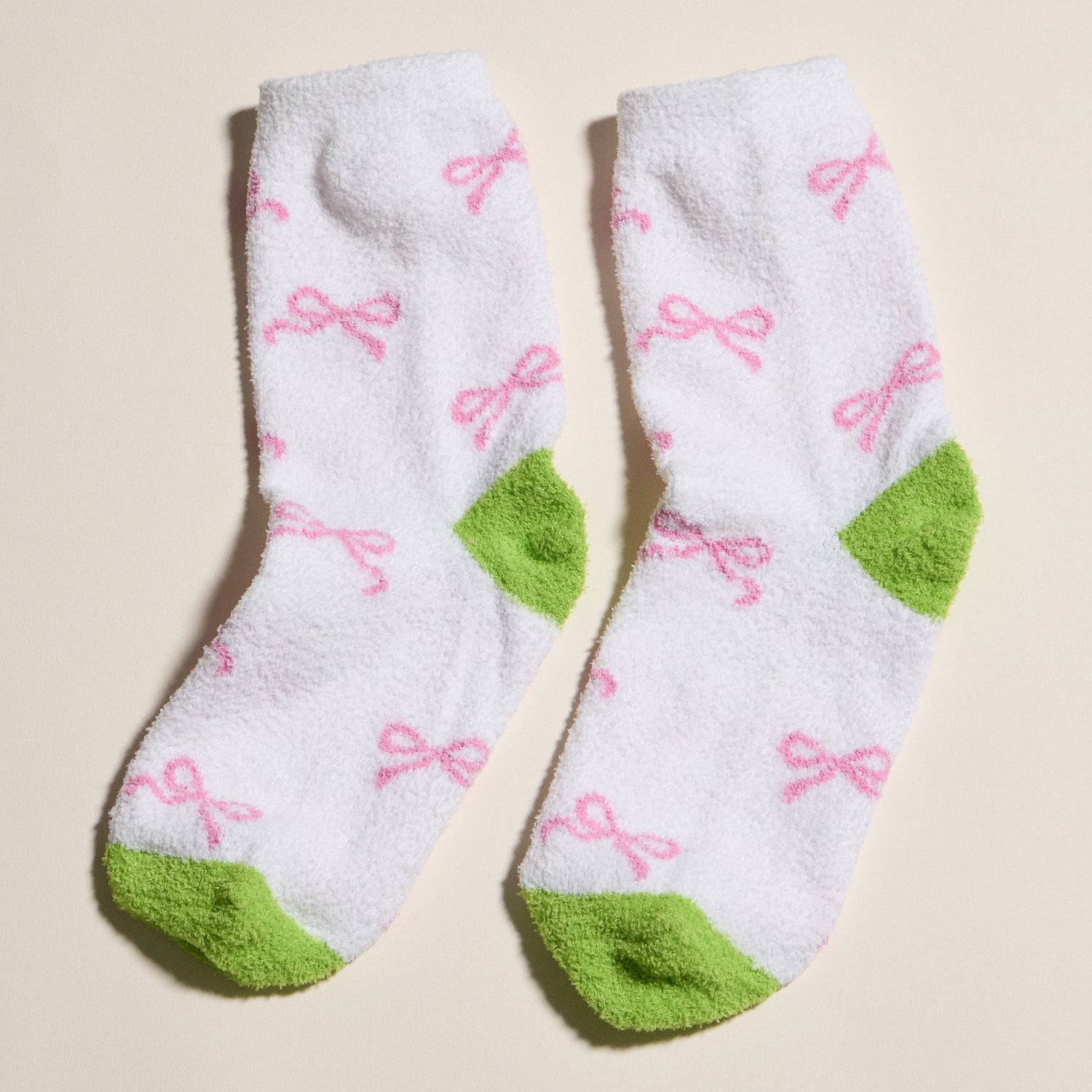 Festive Fuzzy Sock Set with Playful Green Character Designs