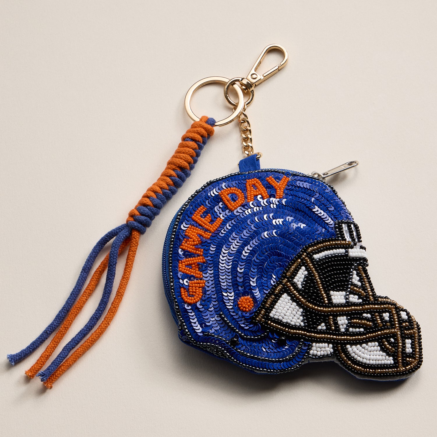 Game Day Beaded Helmet Keychain Pouch – Team Colors - Frem