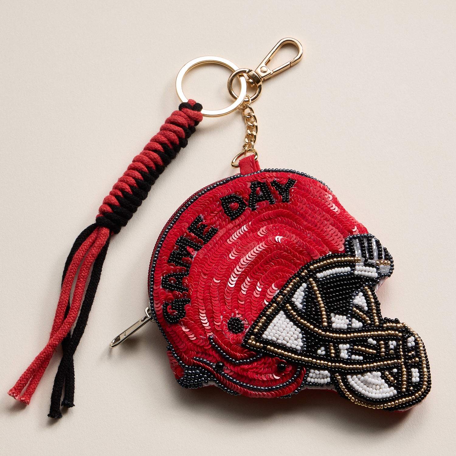 Game Day Beaded Helmet Keychain Pouch – Team Colors - Frem