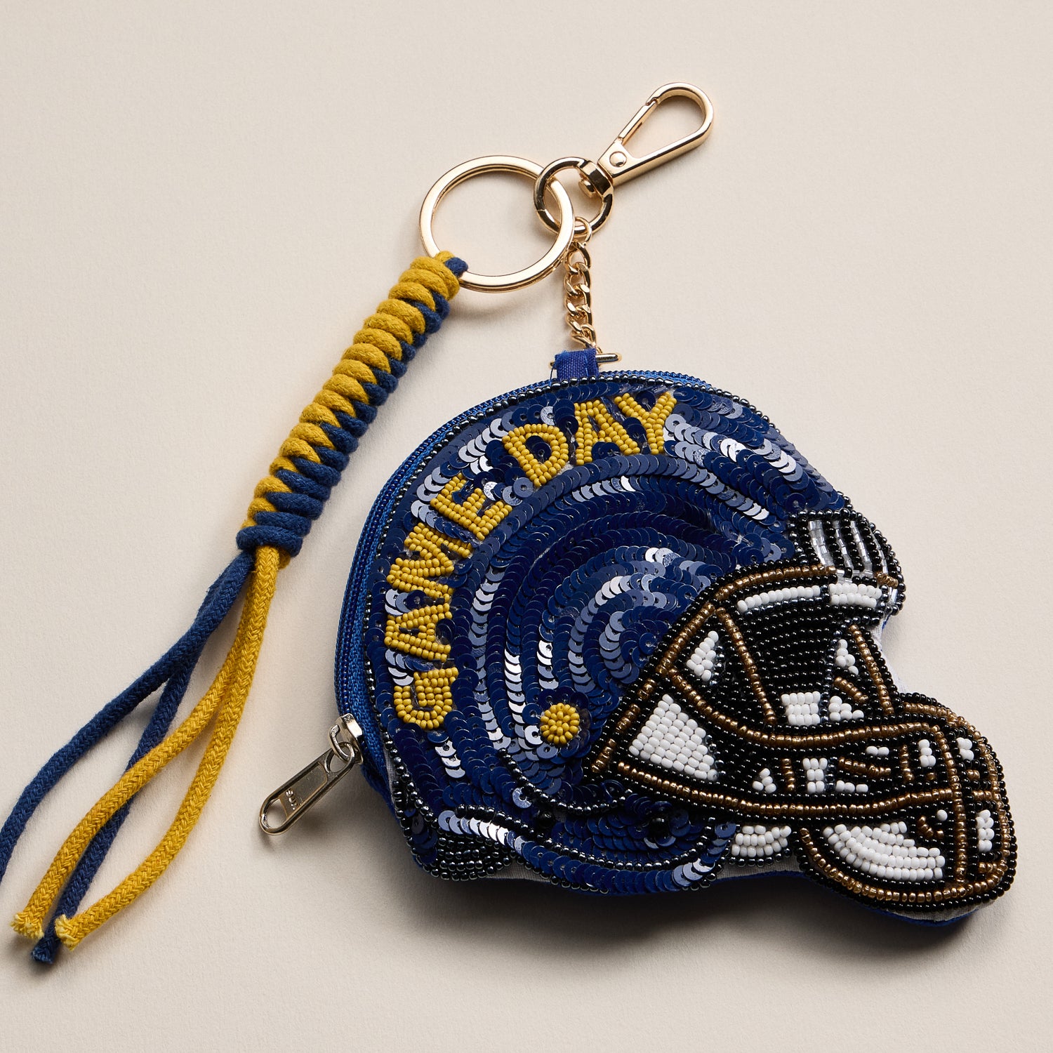 Game Day Beaded Helmet Keychain Pouch – Team Colors - Frem