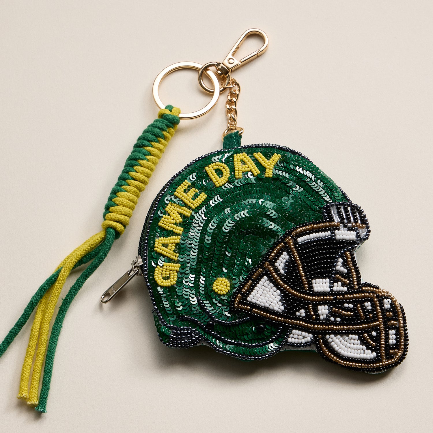 Game Day Beaded Helmet Keychain Pouch – Team Colors - Frem