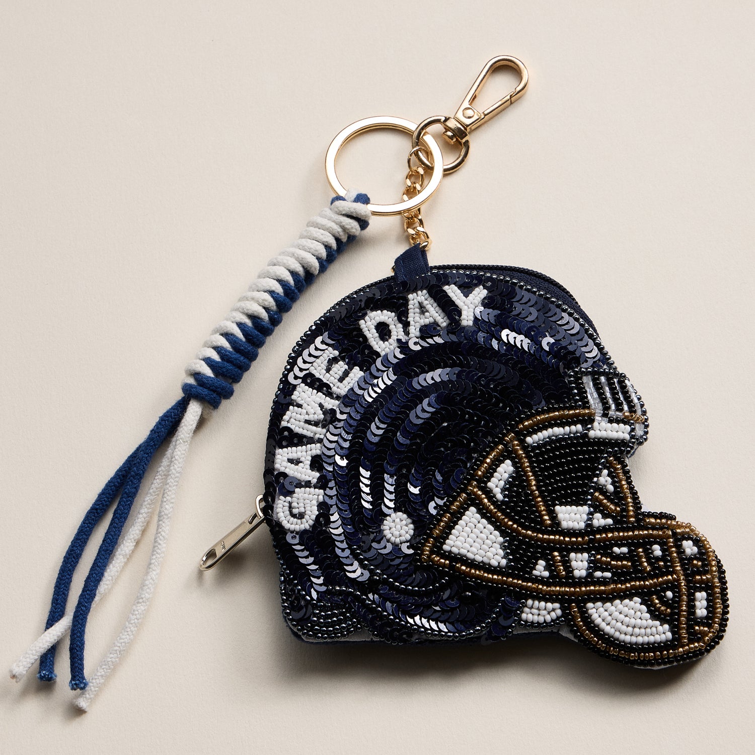 Game Day Beaded Helmet Keychain Pouch – Team Colors - Frem