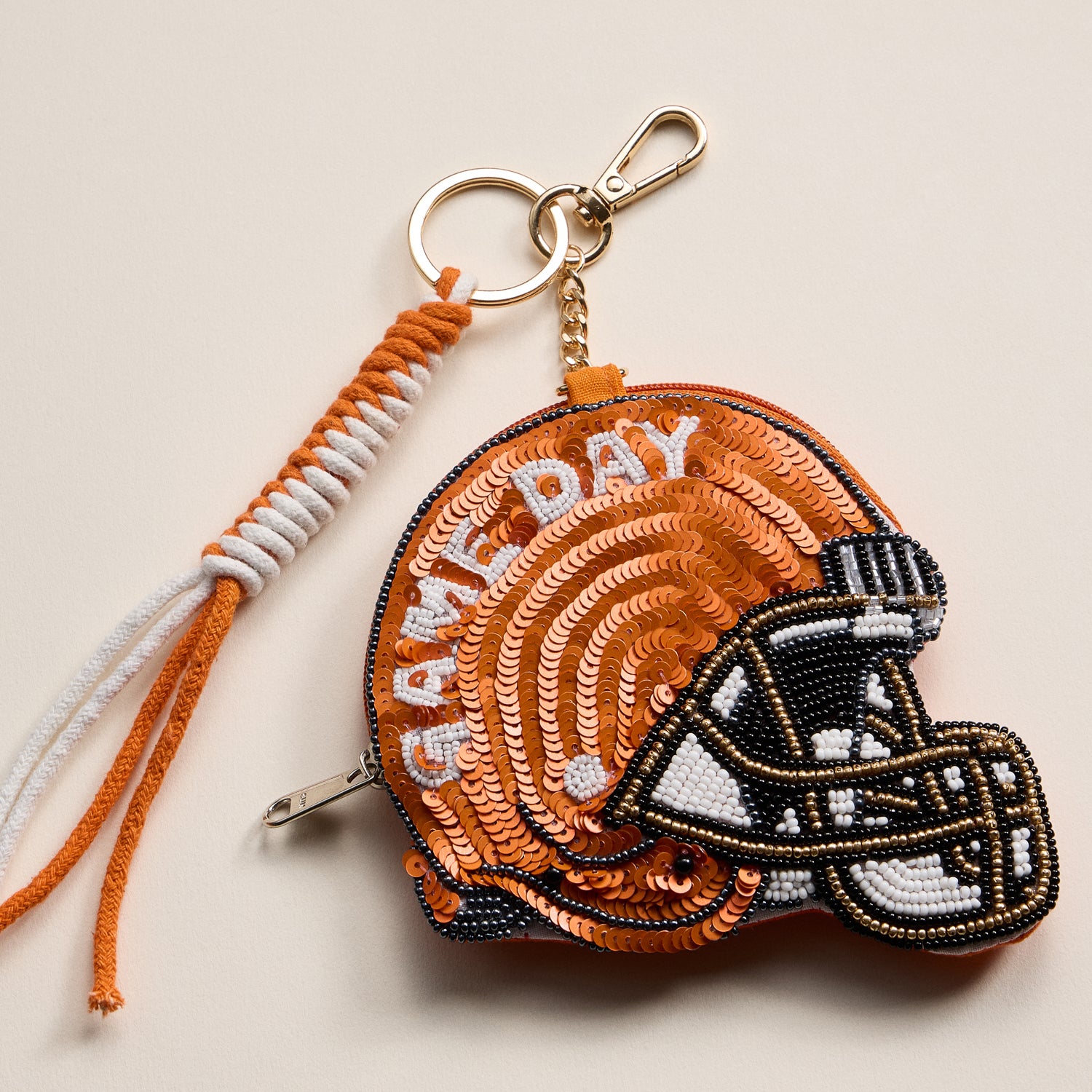 Game Day Beaded Helmet Keychain Pouch – Team Colors - Frem