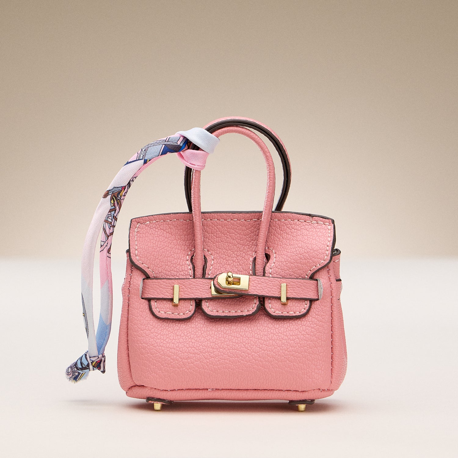 Mini Leather Charm with Scarf Accent