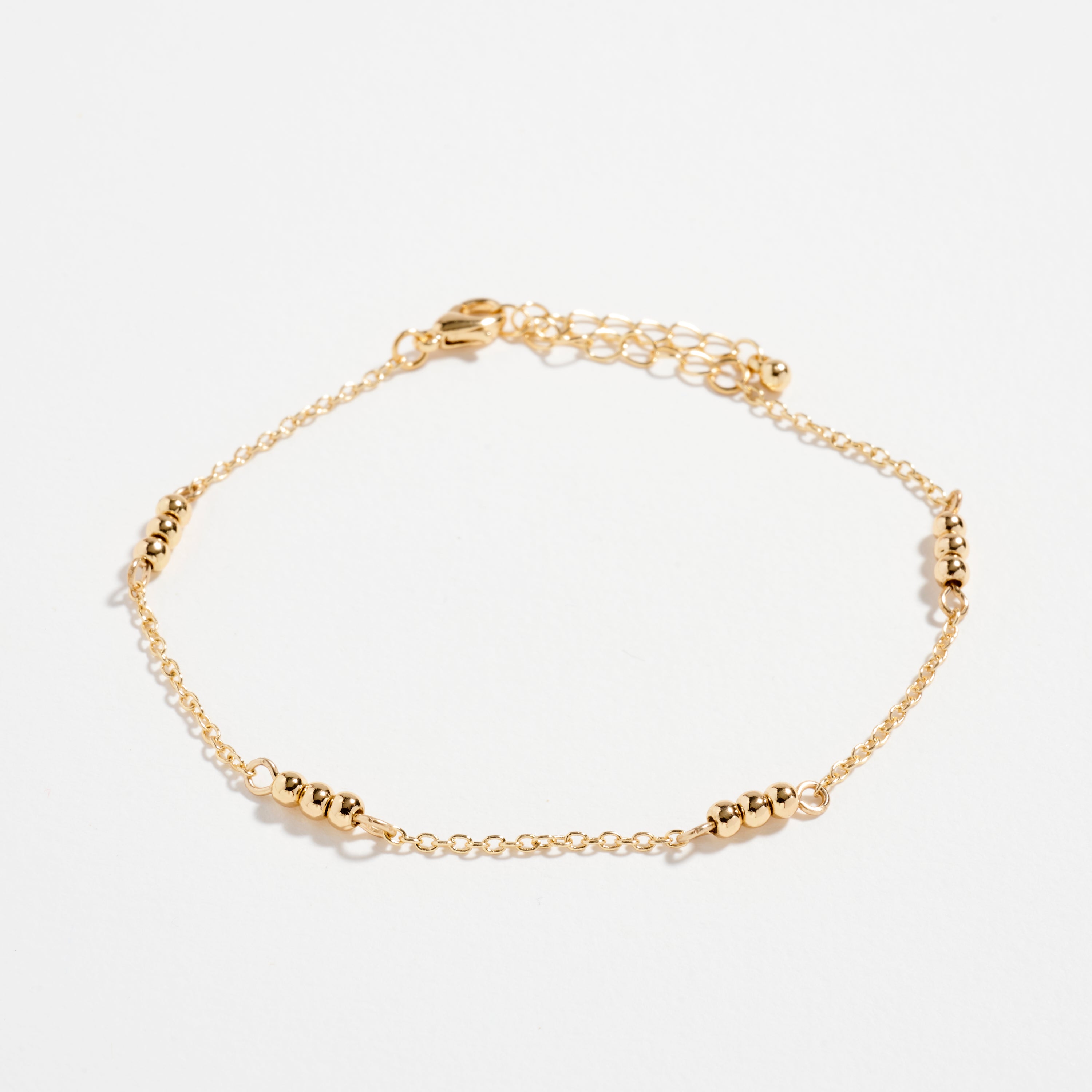 Gold Dipped Layered Heart Charm and Beaded Chain Bracelet Set – Toggle and Link Chain Design