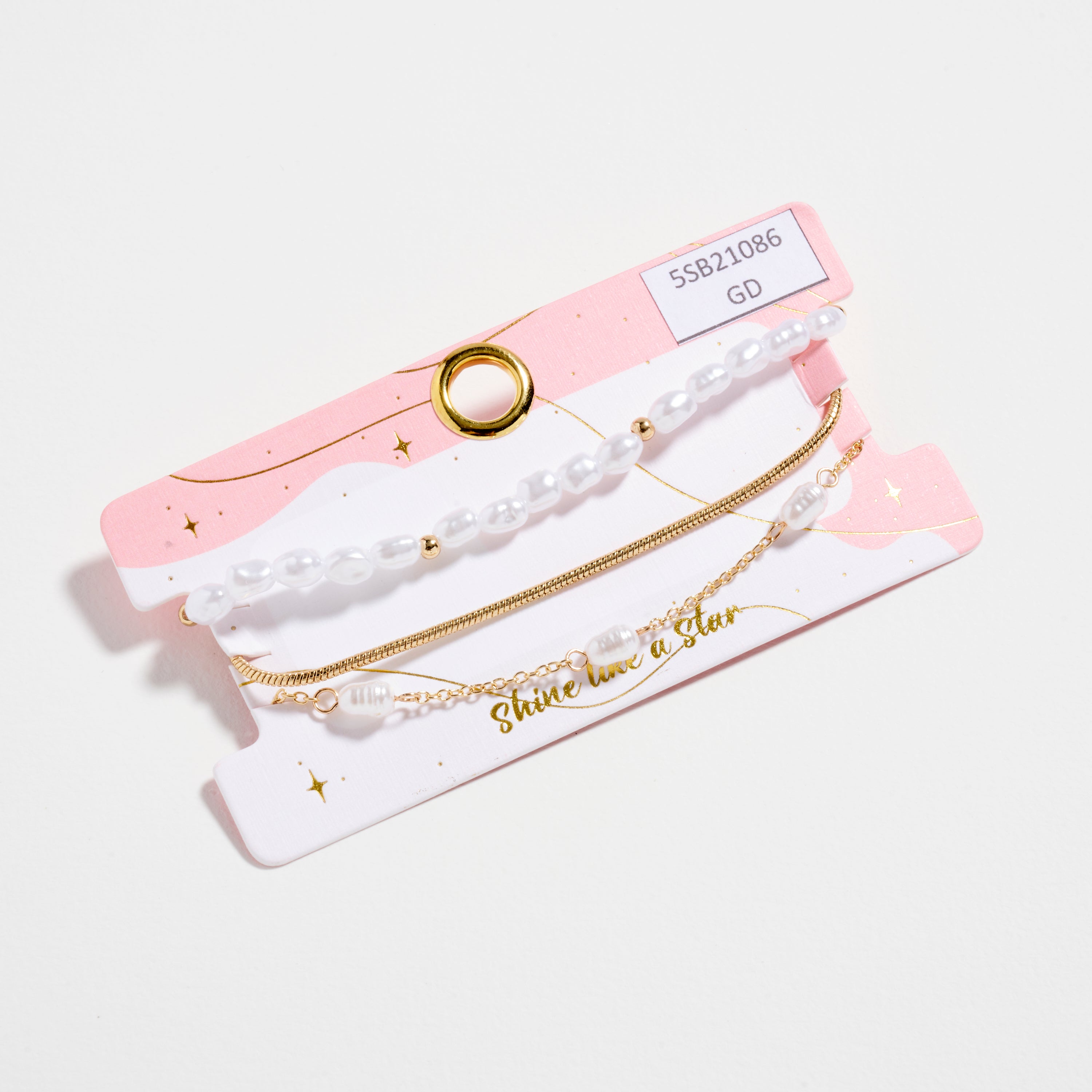 Pearl Bracelet Set – 3-Layered Bracelet Pack (Gold-Dipped & Silver Options)