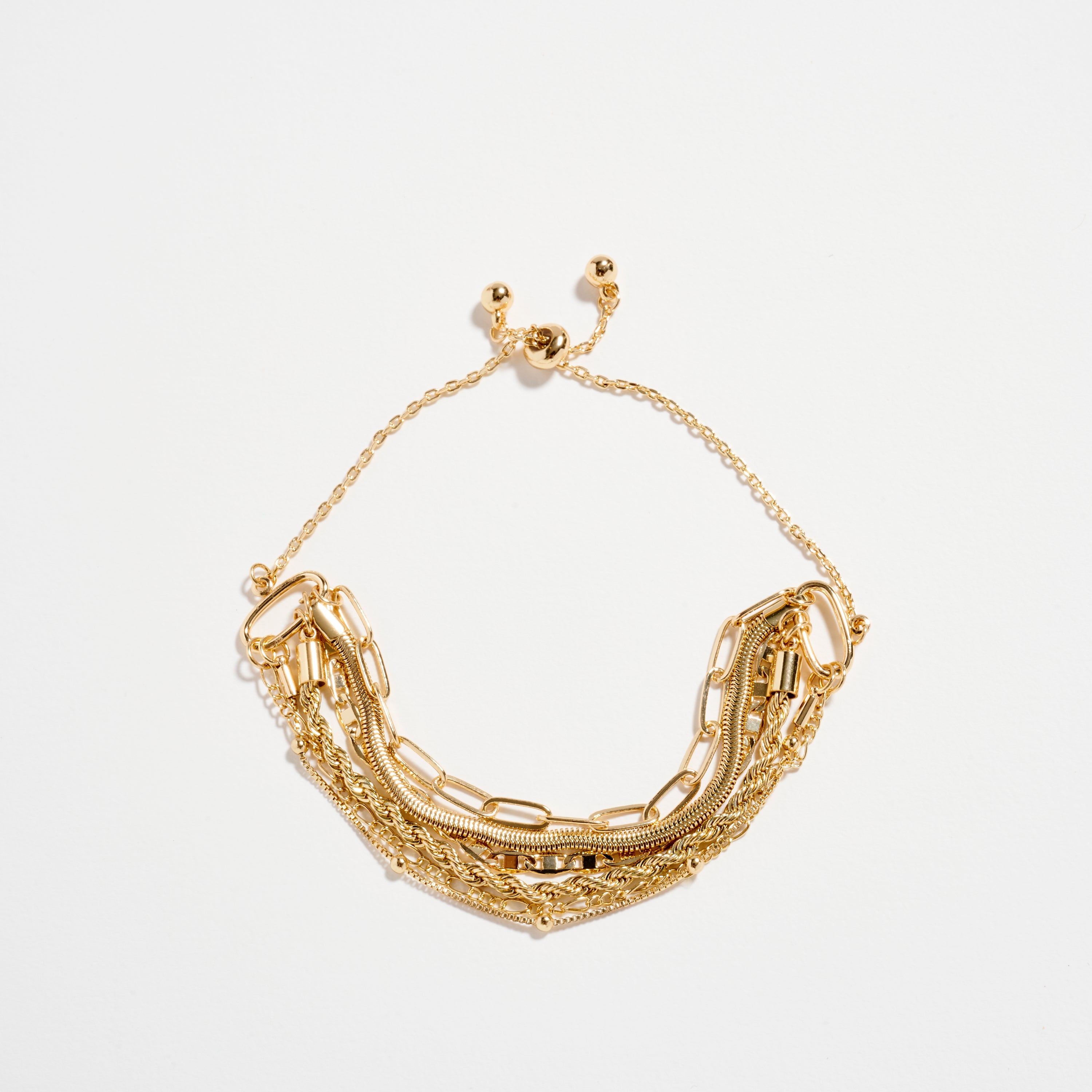 Multi-Layer Chain Bracelet Set – Adjustable Mixed Chain Styles