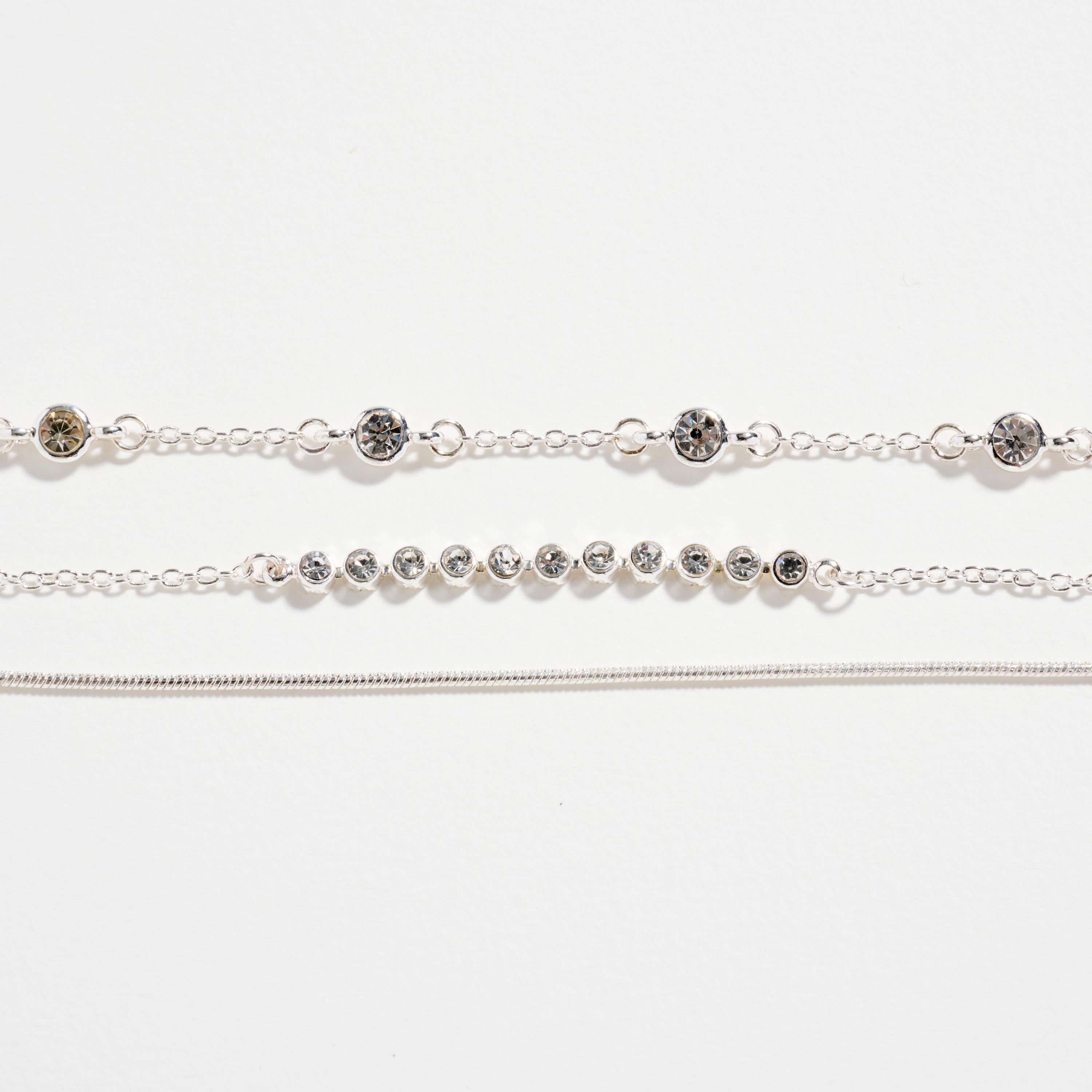Gold-dipped Layered Crystal Bracelet Set | Multi-Chain Adjustable Dainty Bracelets