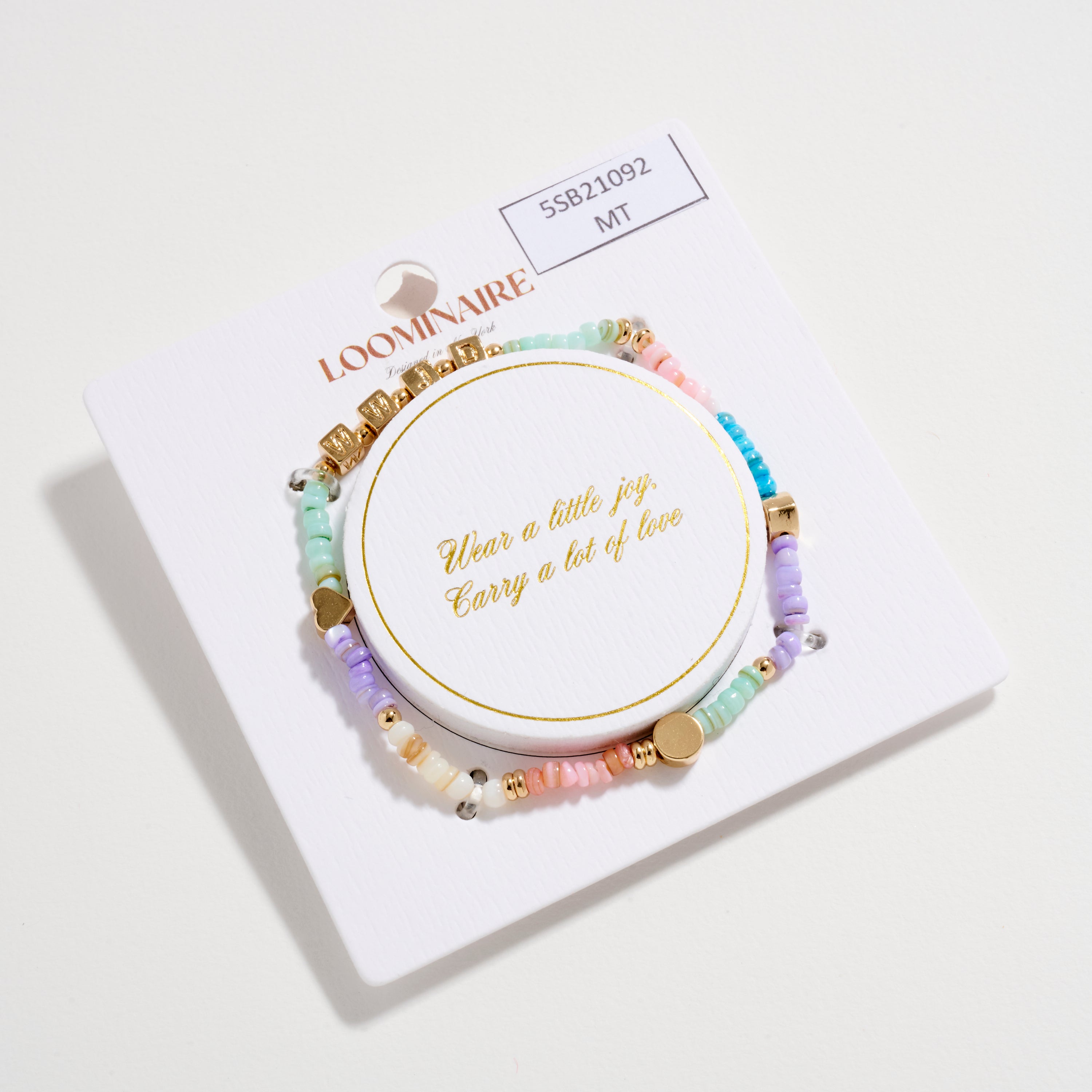 "WWJD" Beaded Stretch Bracelet | Pastel Rainbow & Gold Letter Bead Bracelet | Christian Jewelry Gift | What Would Jesus Do Bracelet