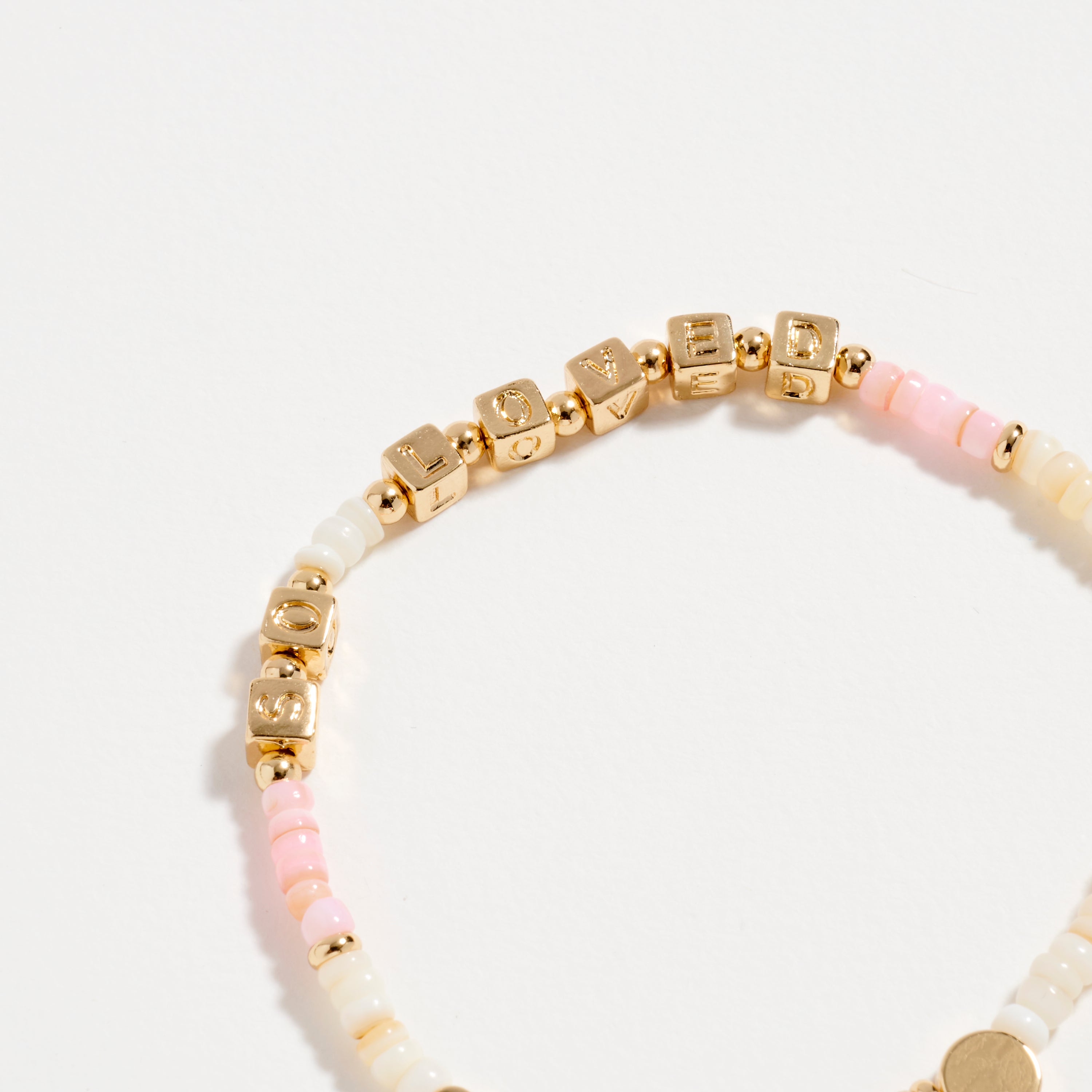 "SO LOVED" Gold Letter Bead Bracelet | Gift Box