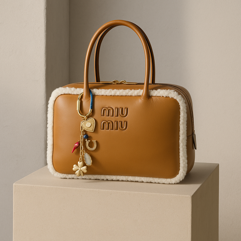 Gold Lucky Charm Keychain with Clover & Heart