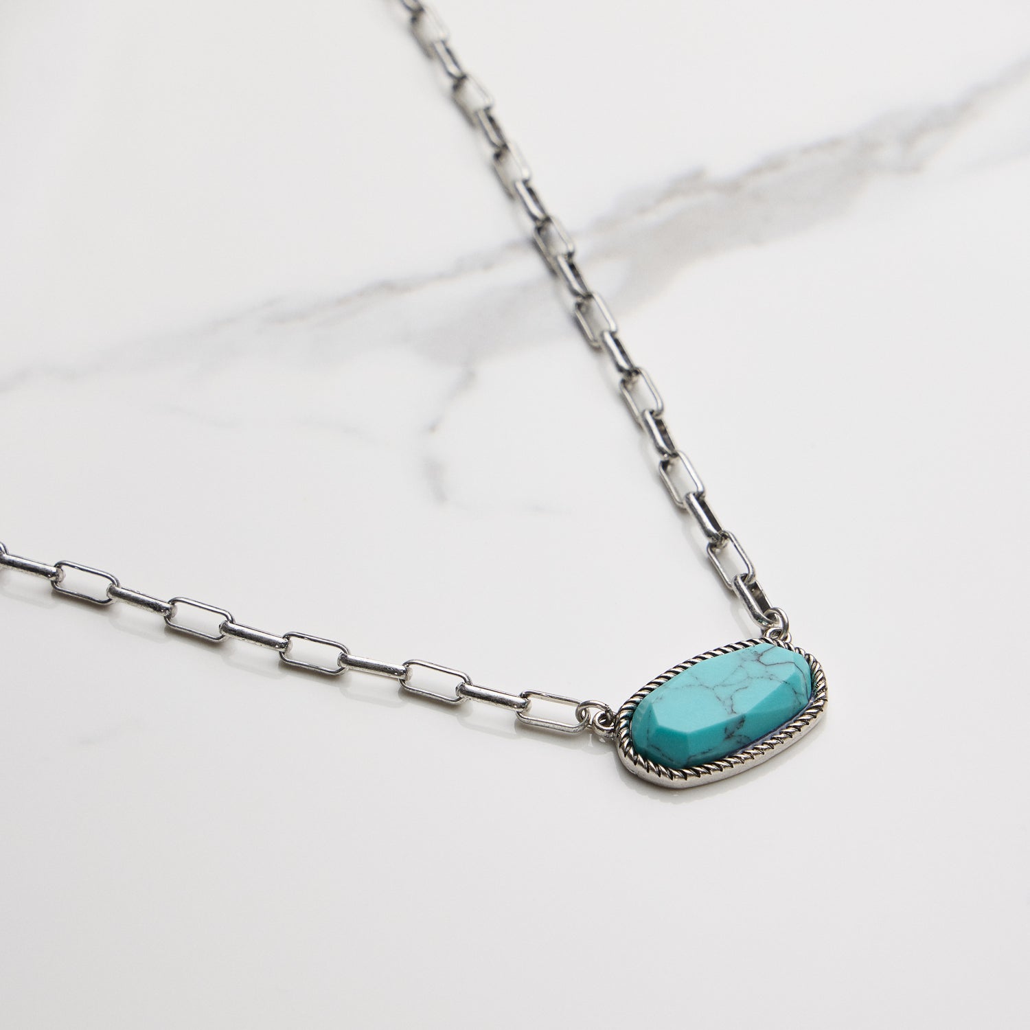 Natural Turquoise Pendant Necklace