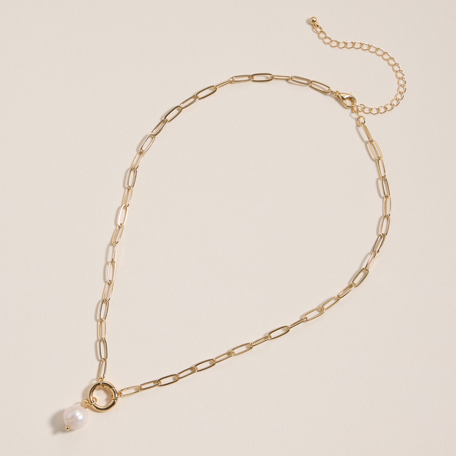 Gold Chain Necklace with Freshwater Pearl