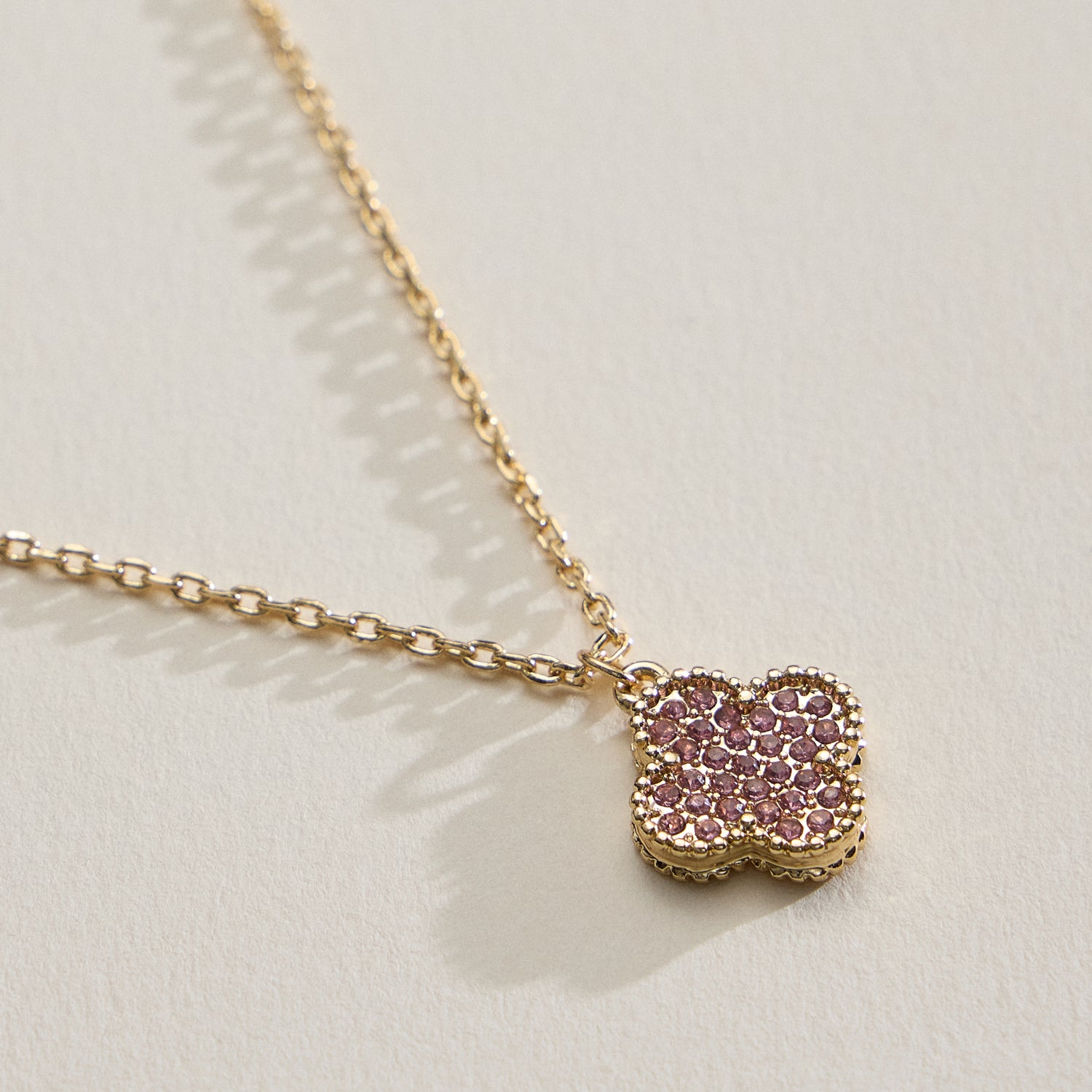 Pavé Crystal Pendant Necklaces with Dainty Beaded Detailing