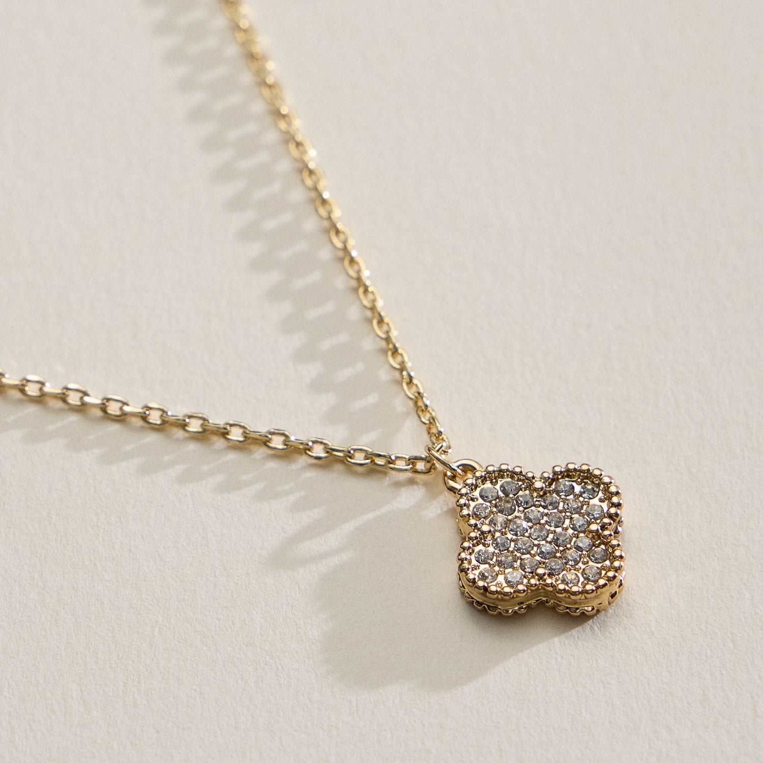 Pavé Crystal Pendant Necklaces with Dainty Beaded Detailing
