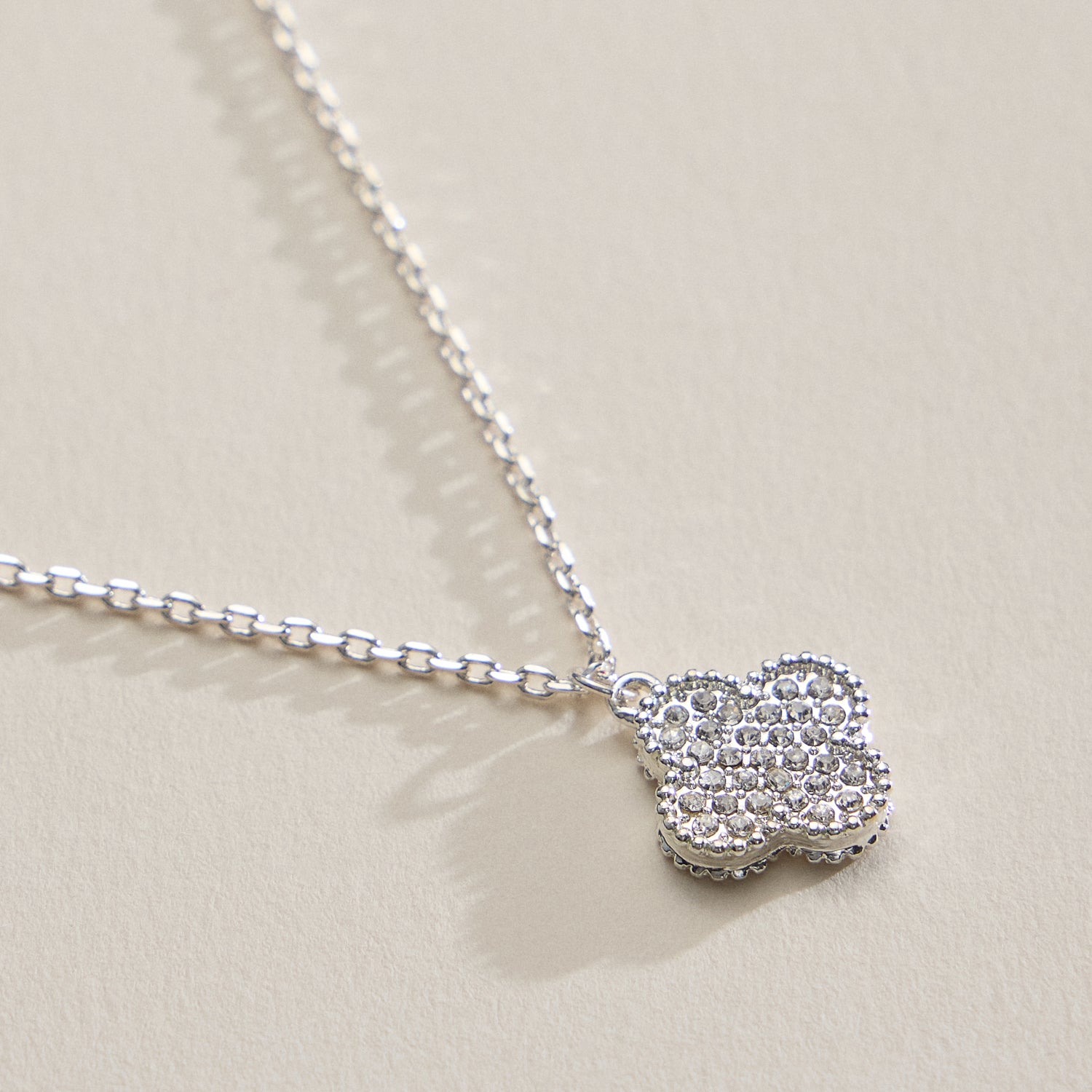 Pavé Crystal Pendant Necklaces with Dainty Beaded Detailing