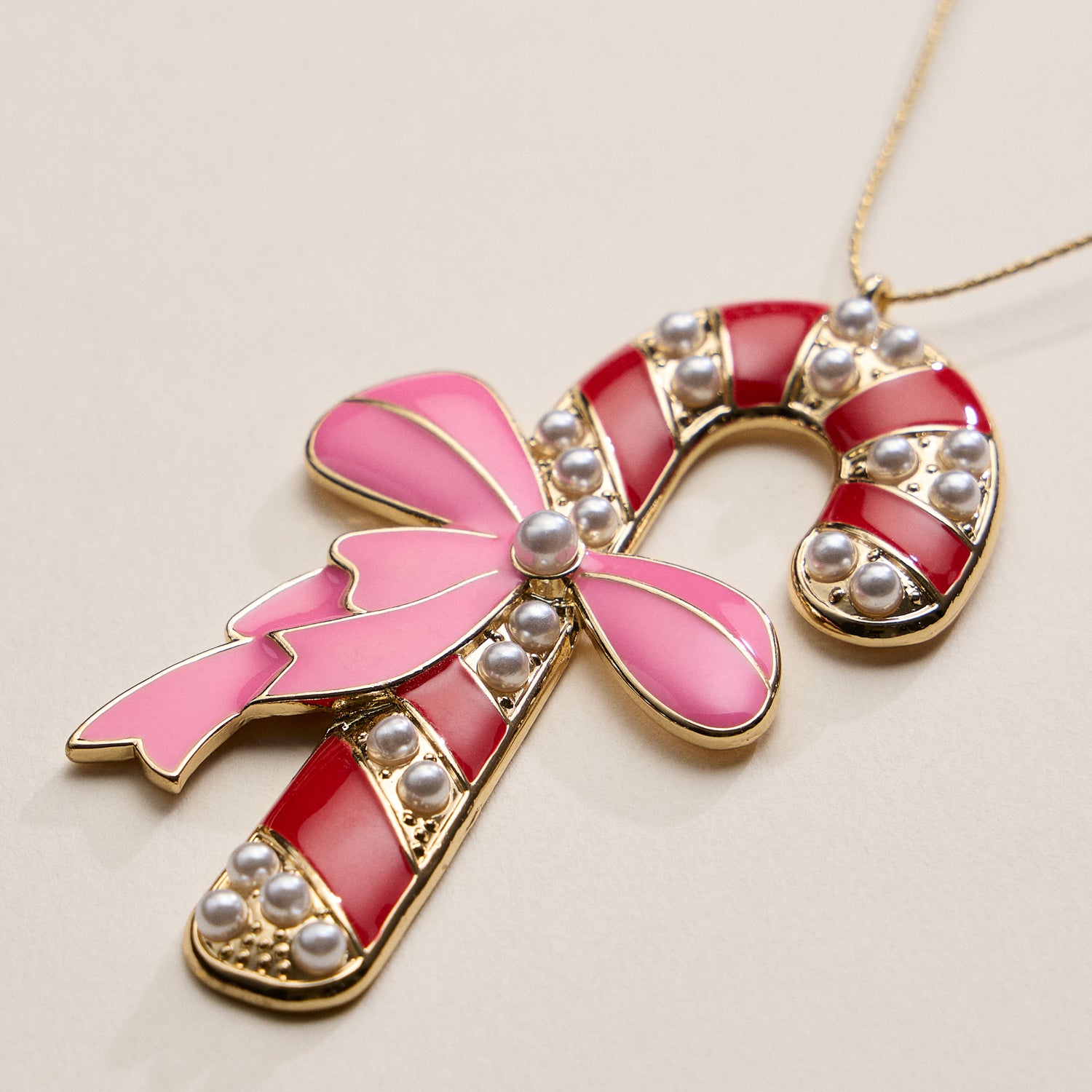 Candy Cane Ornament – Red and Pink Holiday Decoration