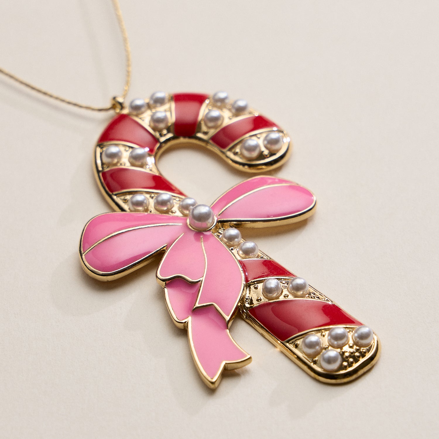 Candy Cane Ornament – Red and Pink Holiday Decoration