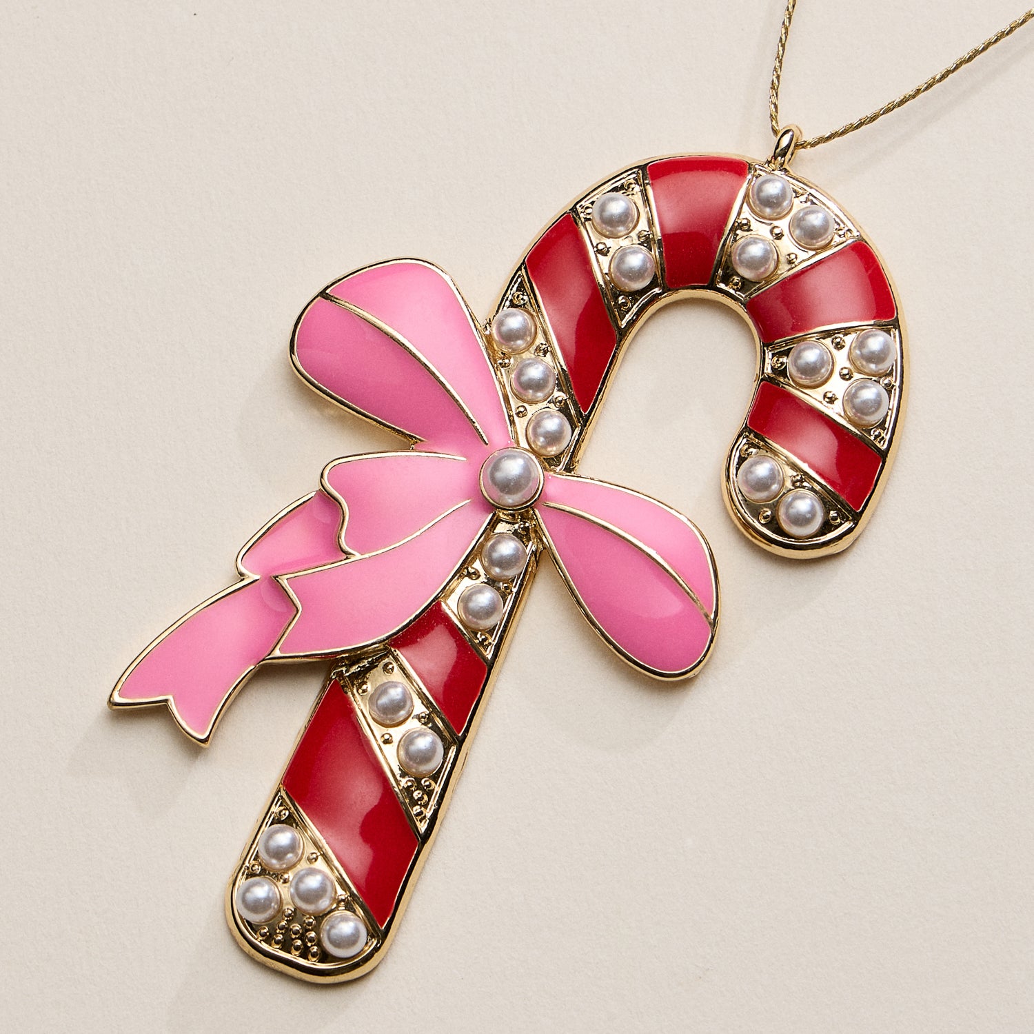 Candy Cane Ornament – Red and Pink Holiday Decoration