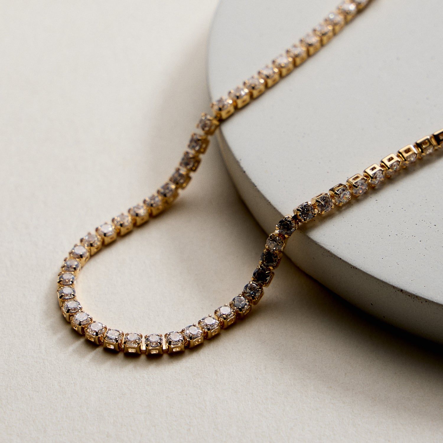 Gold Filled prong set cubic zirconia Tennis Bracelet