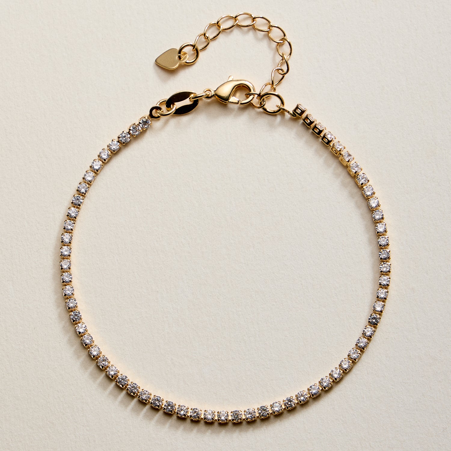 Gold Filled prong set cubic zirconia Tennis Bracelet