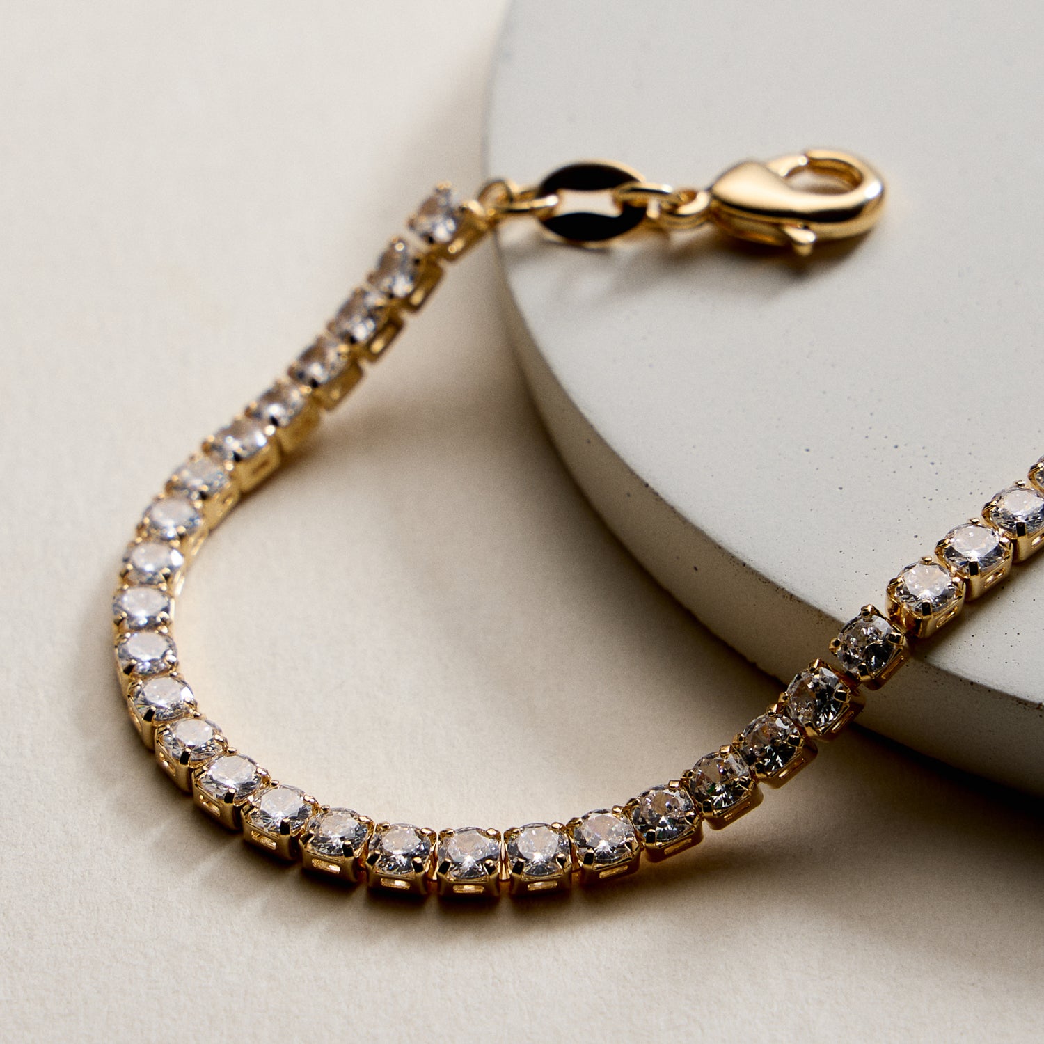 Gold Filled Round CZ Tennis Bracelet