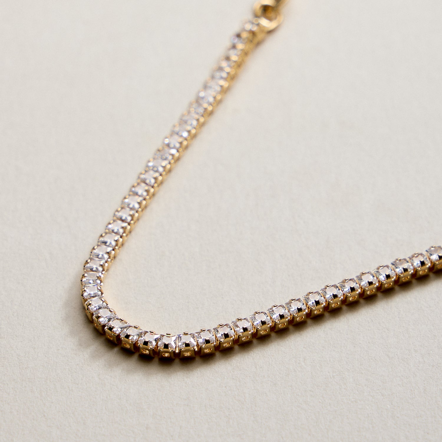 Gold Filled Tennis Bracelet with Round CZ Stones
